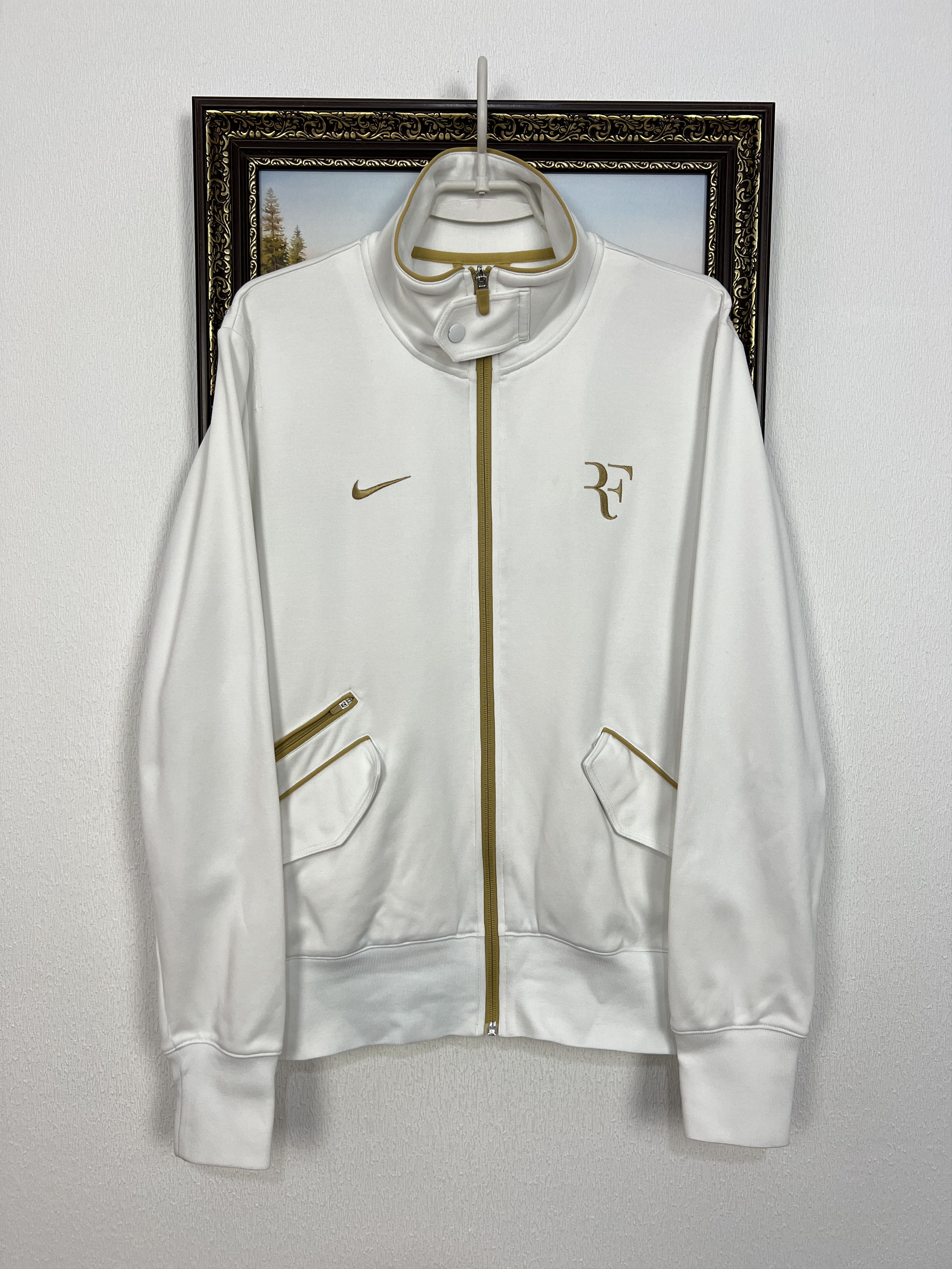 Nike × Vintage NIKE ROGER FEDERER WHITE WIMBLEDON 2012 FULL ZIP