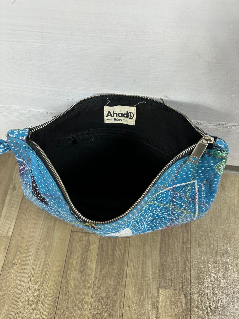 Handmade Custom Made Distressed Denim Paisley Patchwork Boro Clutch Size ONE SIZE - 5 Thumbnail