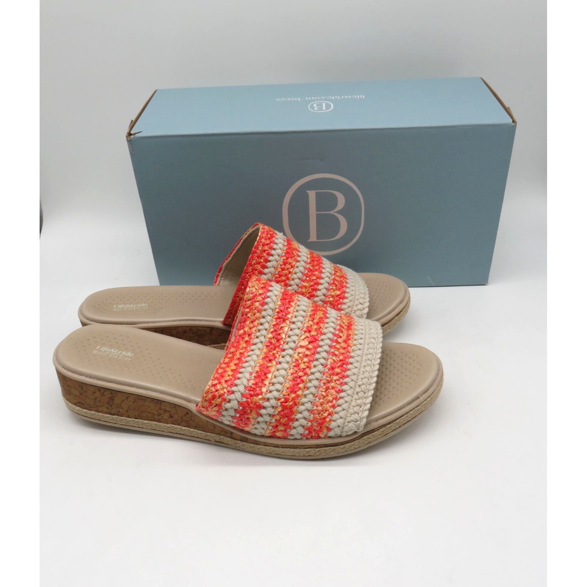 Other LifeStride Womens Breezy Orange Crochet Wedge Sandals Size 1 Size US 11 / IT 41 - 1 Thumbnail