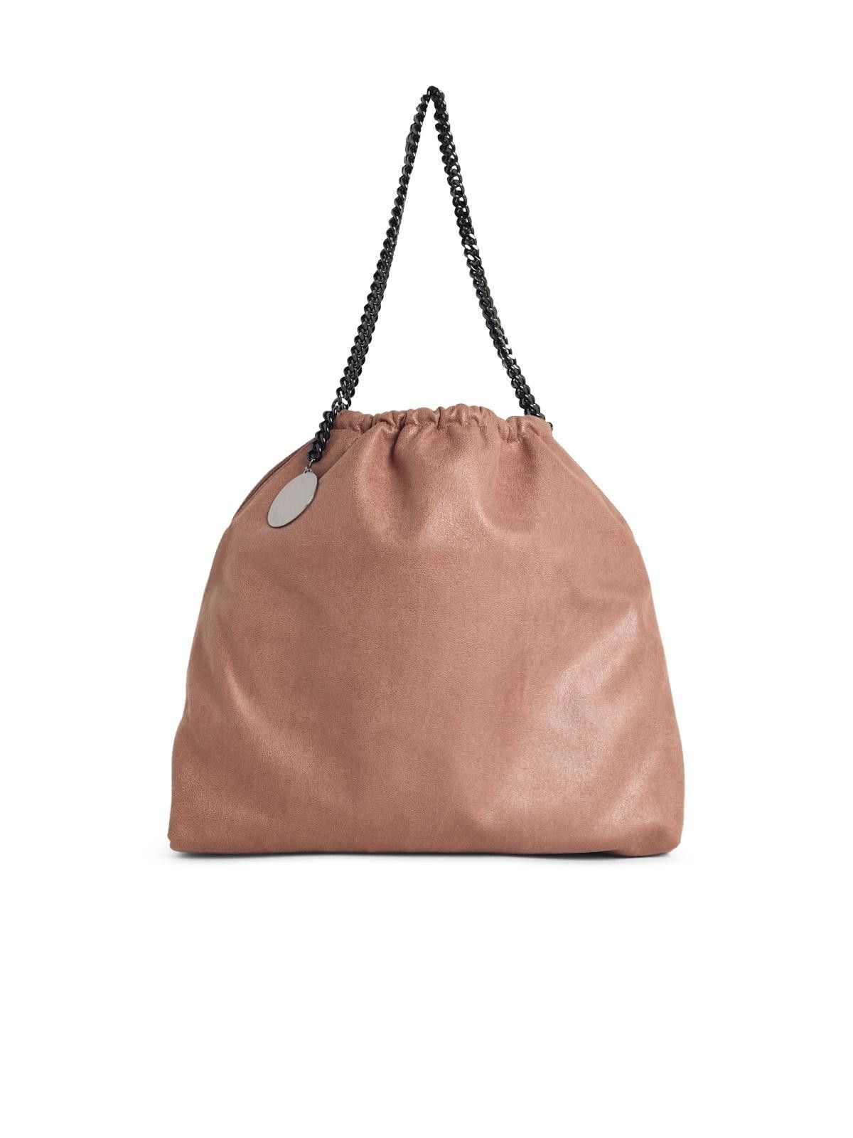 STELLA McCARTNEY 'Falabella' Shoulder Bag With Drawstring In 'Shaggy Deer' Terra Di Siena Color