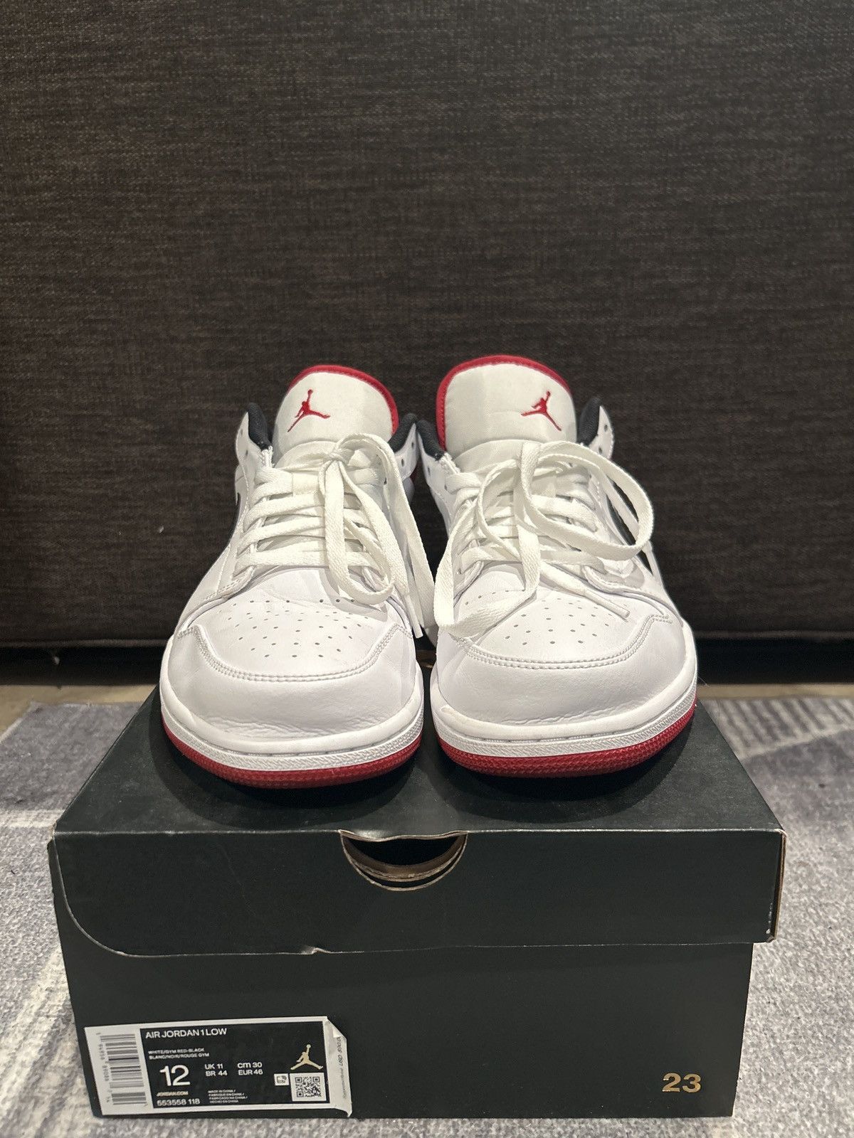 Jordan Brand Jordan 1 low “University Red” with box Size US 12 / EU 45 - 2 Thumbnail