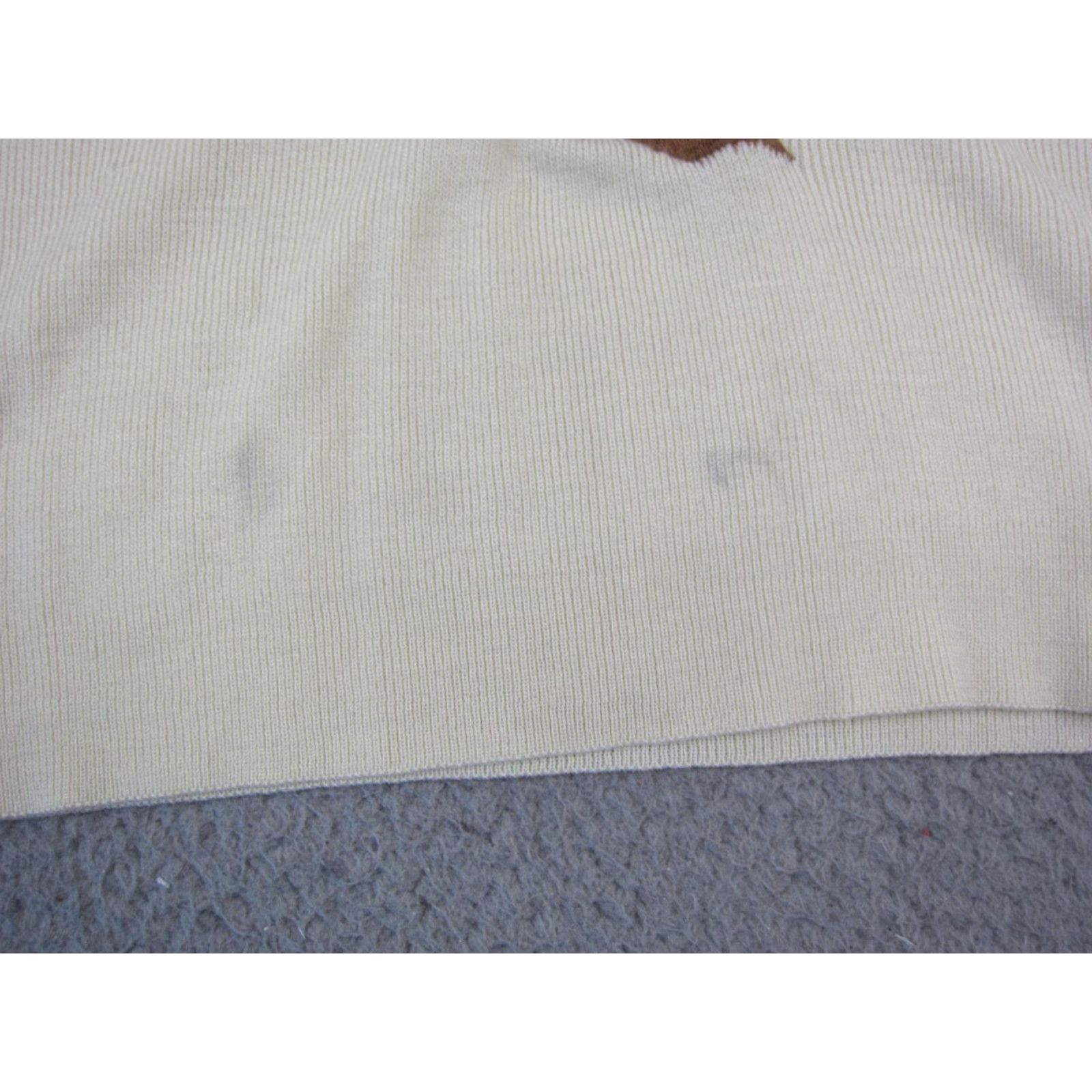 Vintage VINTAGE Leroy Sweater Womens M Ivory Embroidered V-Neck 60s 90s Classic Knit Pullover Long Sleeve Size M / US 6-8 / IT 42-44 - 5 Thumbnail