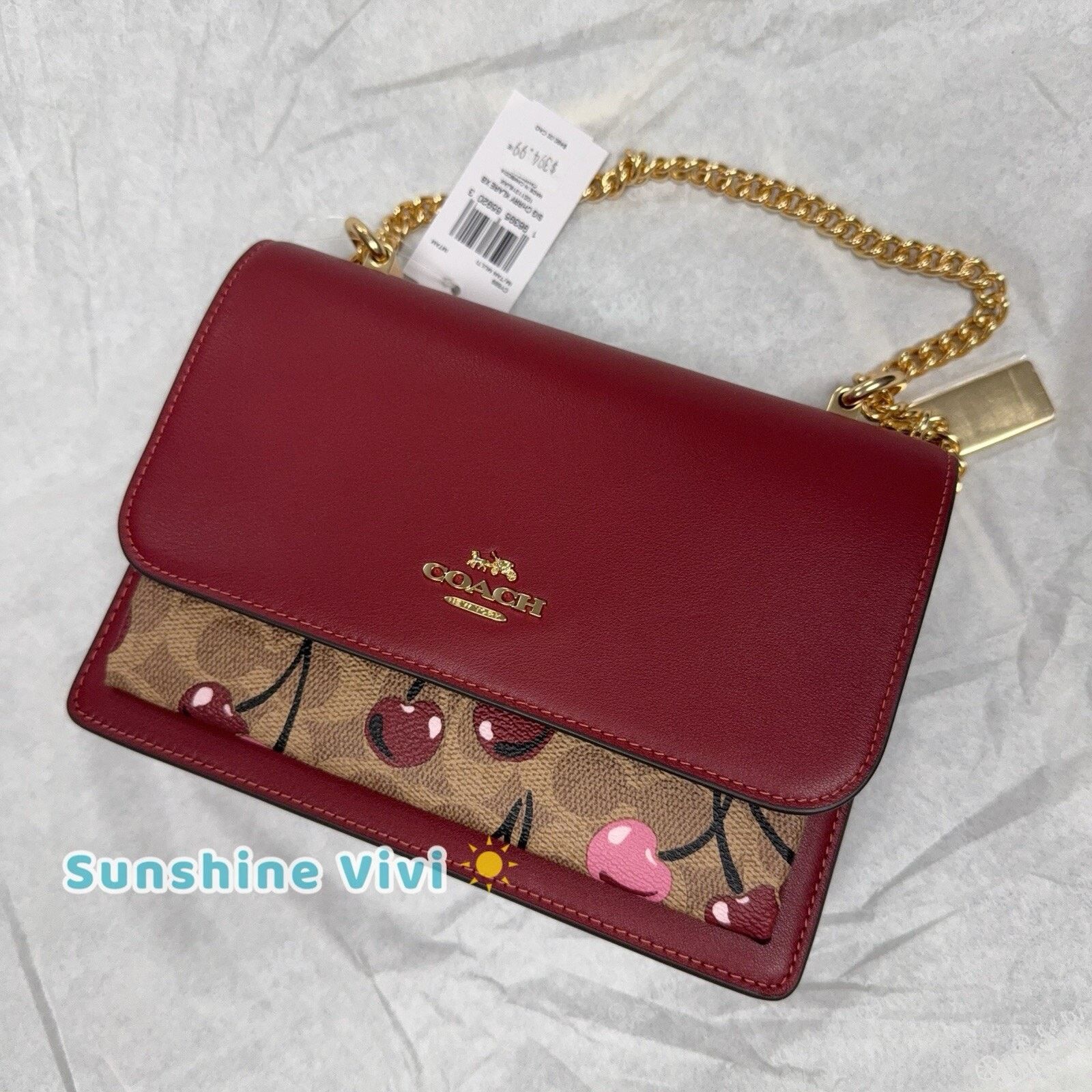 Coach NWT Coach Klare Crossbody Bag Cherry CY689 Gold Size ONE SIZE - 2 Thumbnail