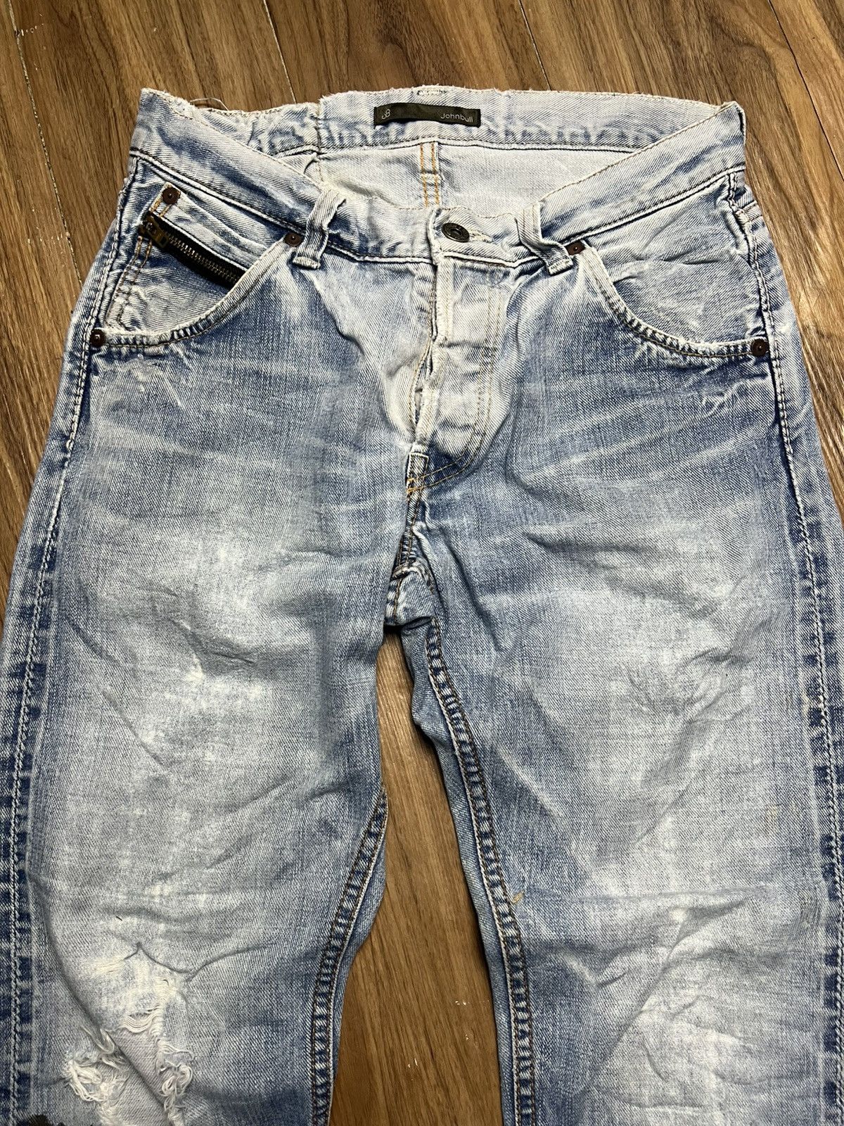 Johnbull Vtg Johnbull Japan Distressed Denim Jeans Paint Splatter(45) Size US 28 / EU 44 - 3 Thumbnail
