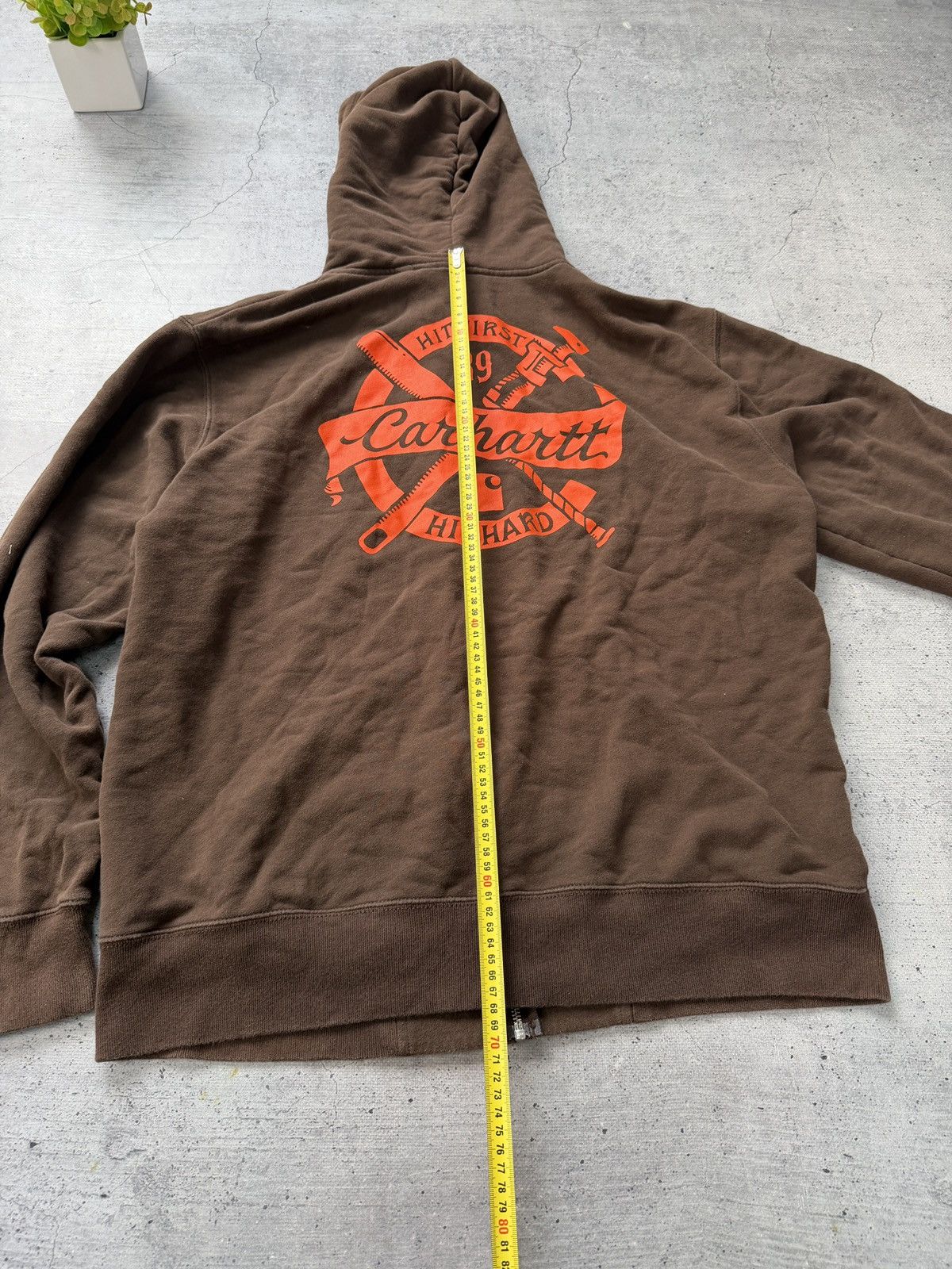 Carhartt Rare Brown Carhartt Zip Hoodie Y2K Sun Faded Vintage Size US XL / EU 56 / 4 - 9 Thumbnail