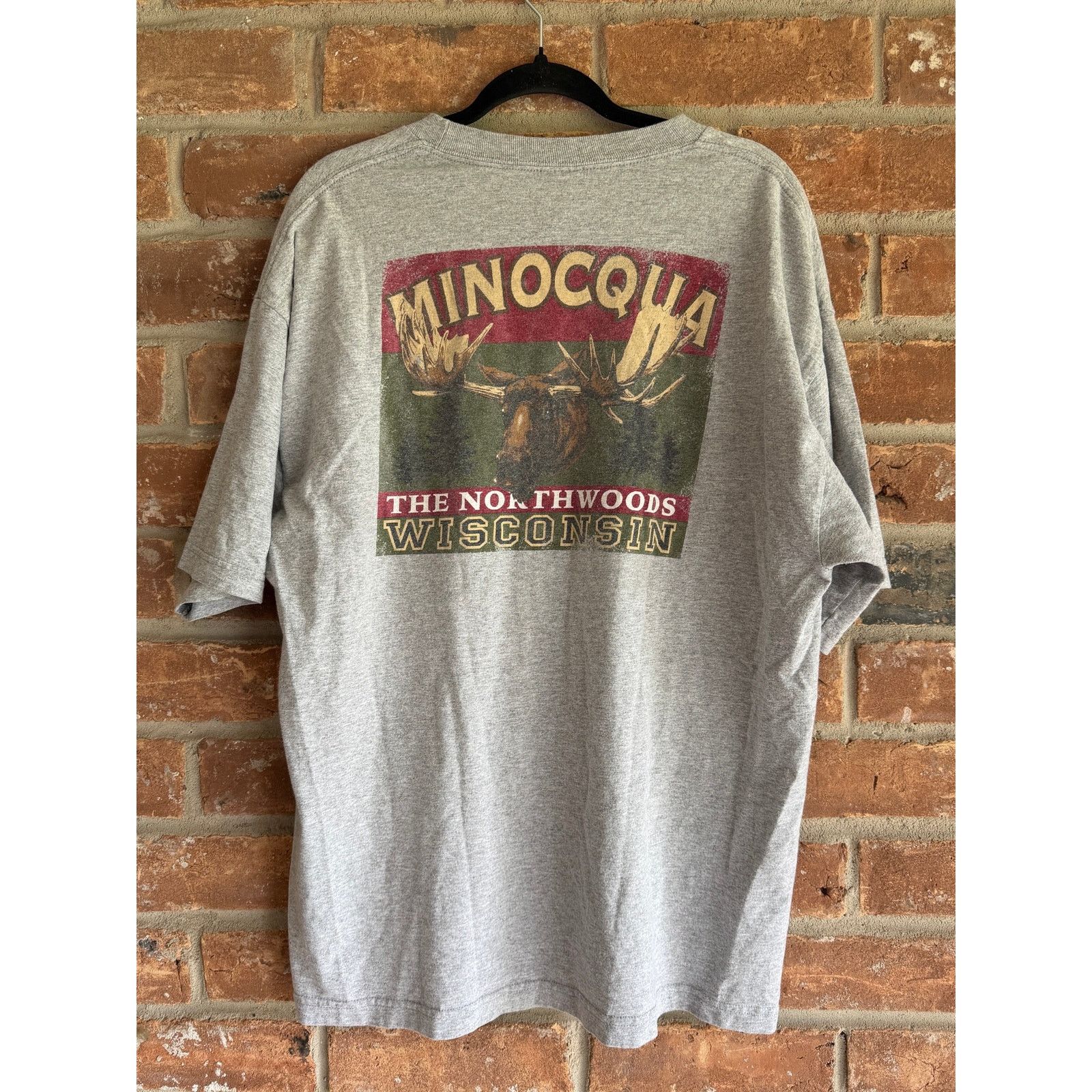 Alstyle Vintage Minocqua Wisconsin Moose Graphic Tee XL Size US XL / EU 56 / 4 - 1 Thumbnail