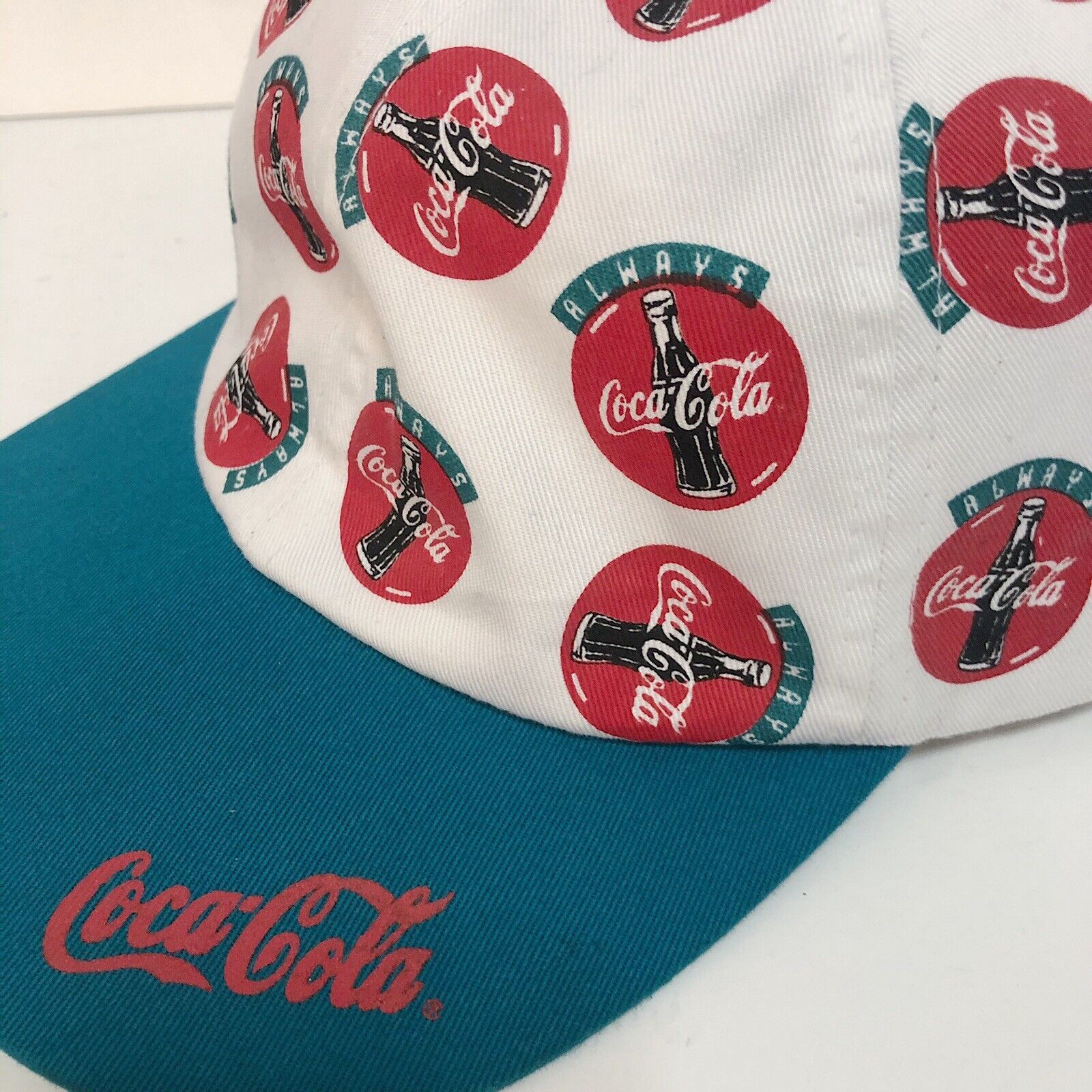 Coca Cola 1990s Always Coca Cola Spellout Coke Snapback Hat RARE VTG Size ONE SIZE - 3 Thumbnail