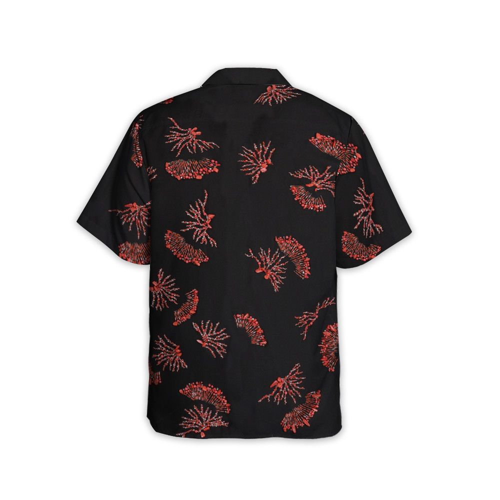 Designer Short-Sleeved Cotton Shirt with Coral Print Size US M / EU 48-50 / 2 - 4 Thumbnail