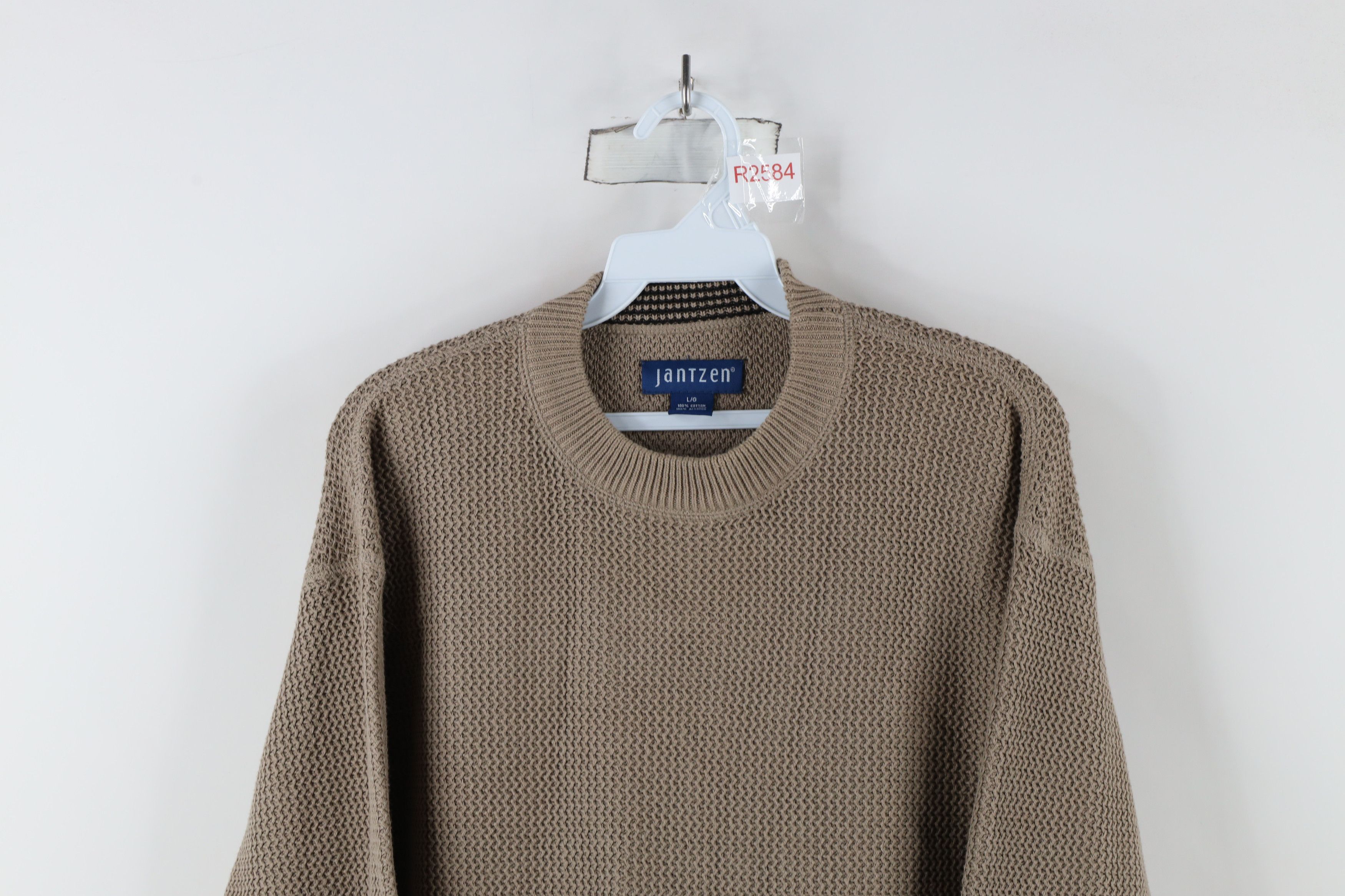 Vintage Vintage 90s Streetwear Thermal Knit Weave Sweater Beige Size US L / EU 52-54 / 3 - 2 Thumbnail