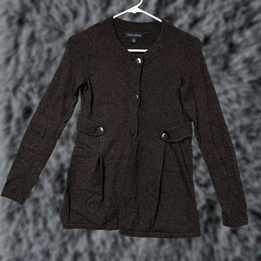 Banana Republic VINTAGE Banana Republic Cardigan Sweater Womens XS Brown Wool Blend Preppy 90s Crew Neck Long Sleeve Solid Knit Button Size XS / US 0-2 / IT 36-38 - 1 Thumbnail