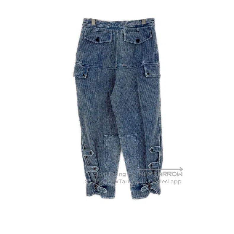 Louis Vuitton Louis Vuitton Blue Corduroy Leather Label Trousers Size US 40 / EU 56 - 2 Thumbnail