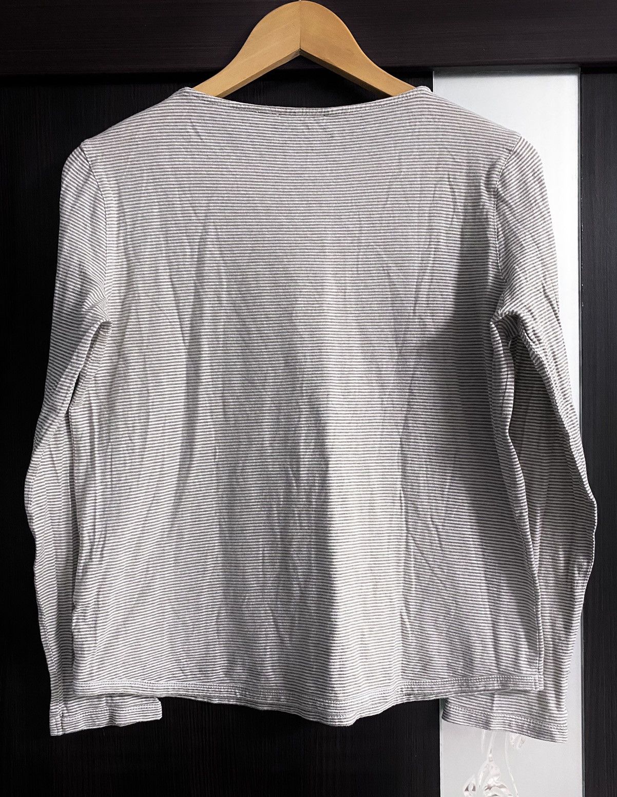 A.P.C. Womens A.P.C. APC Wide Neck Striped Cotton Long Sleeve Shirt Size L / US 10 / IT 46 - 4 Thumbnail