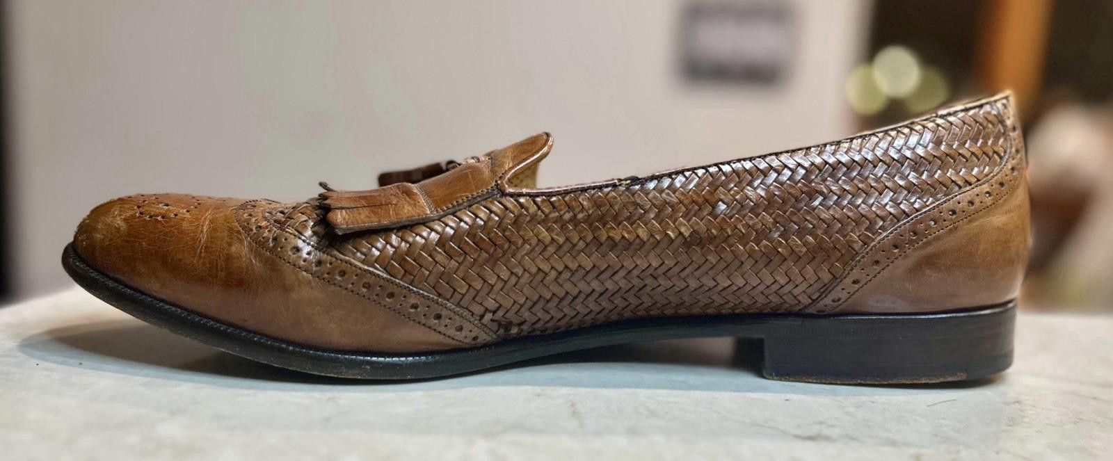 Mezlan Mezlan Men’s 11.5M Woven Leather Tassel Loafers -Spain Size US 11.5 / EU 44-45 - 4 Thumbnail