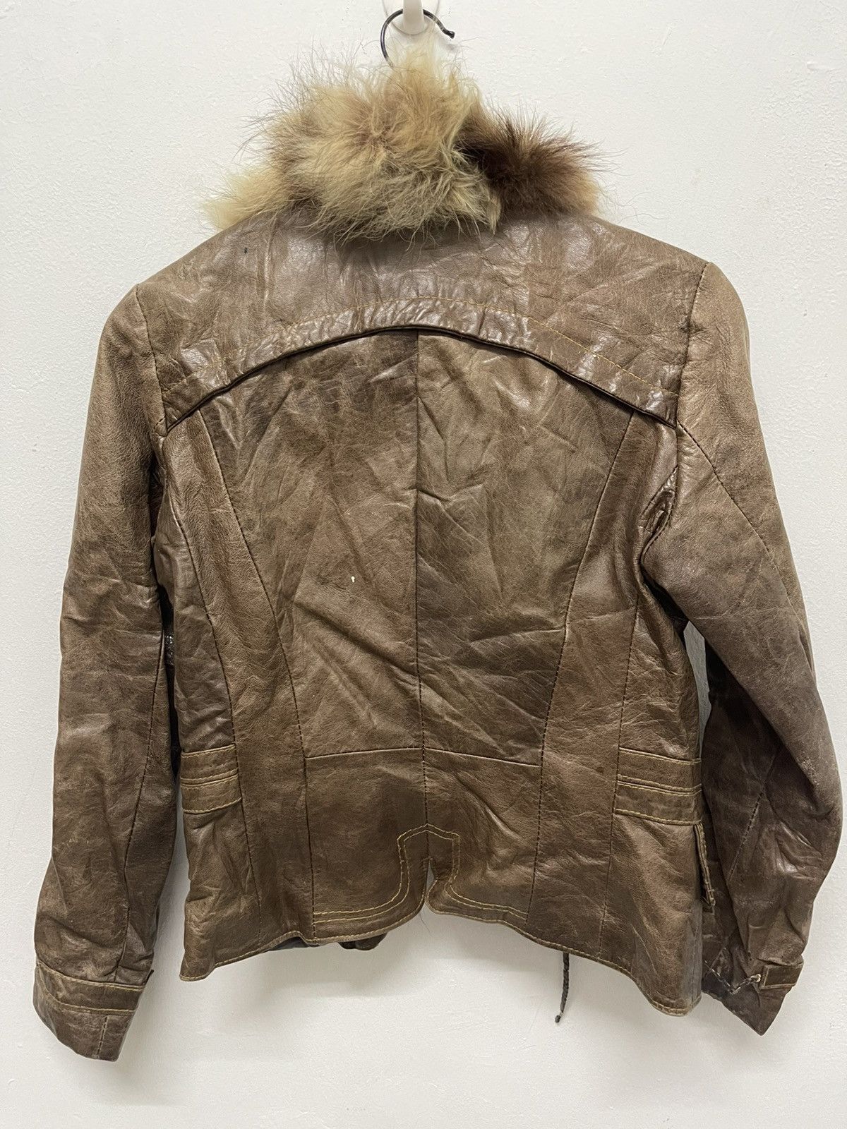 If Six Was Nine FUR LEATHER JACKET CROP INSPIRED LGB STYLE GOA Size S / US 4 / IT 40 - 3 Thumbnail