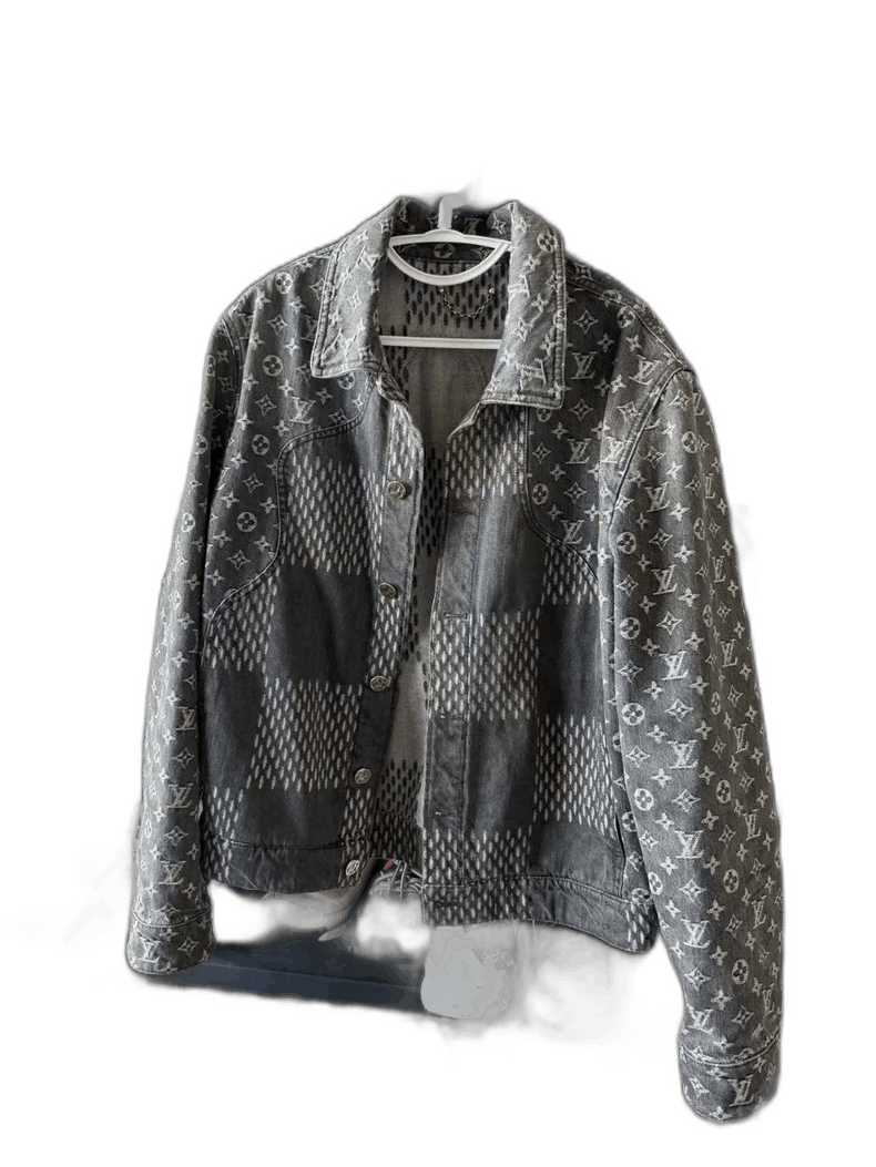 Louis Vuitton Gray Denim Jacket with Logo Patterns-2506 Size US M / EU 48-50 / 2 - 1 Thumbnail