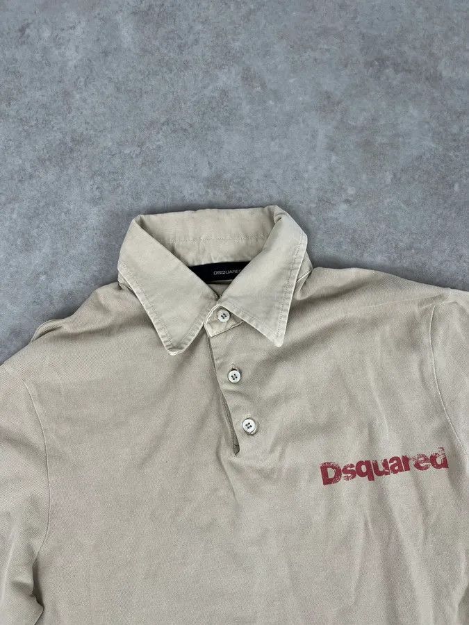 Dsquared2 AW2007 Dsquared2 Beige Dog Longsleeve Polo Size US S / EU 44-46 / 1 - 4 Thumbnail
