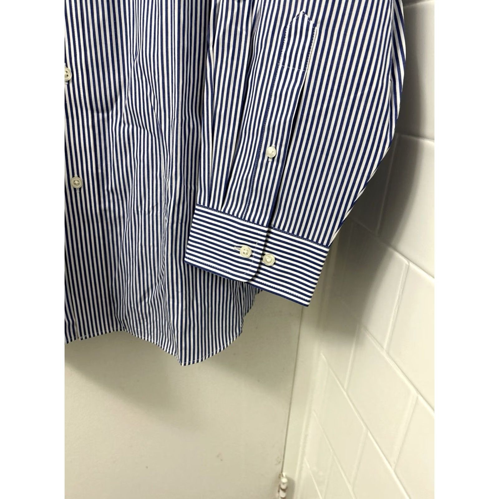 Croft & Barrow Croft & Barrow Shirt Mens Sz 18.5 Blue White Striped Oxford Classic Fit L/S Size US XXL / EU 58 / 5 - 5 Thumbnail