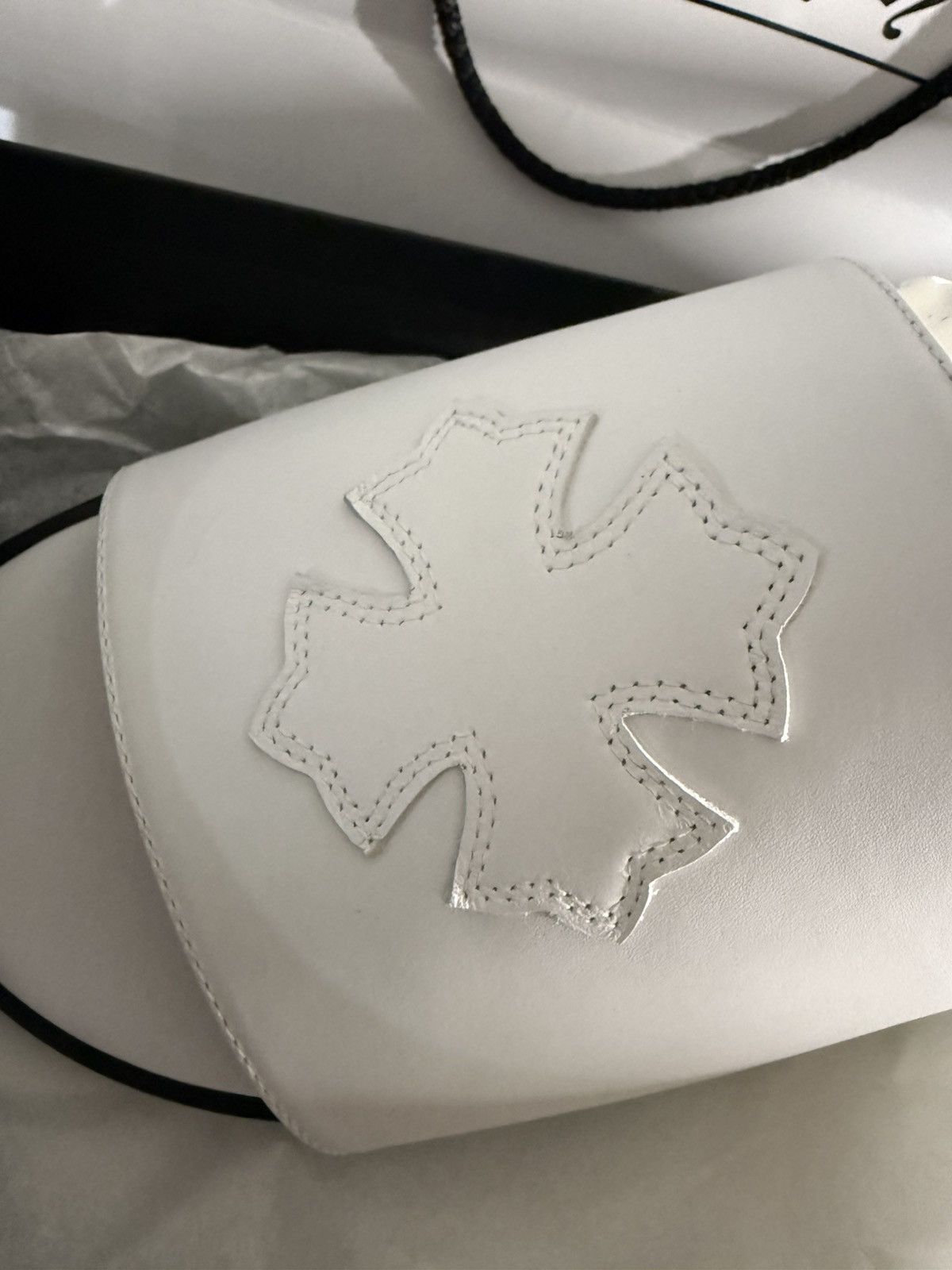 Chrome Hearts Chrome Hearts Cross Patch Slides White sz.46 Size US 13 / EU 46 - 3 Thumbnail