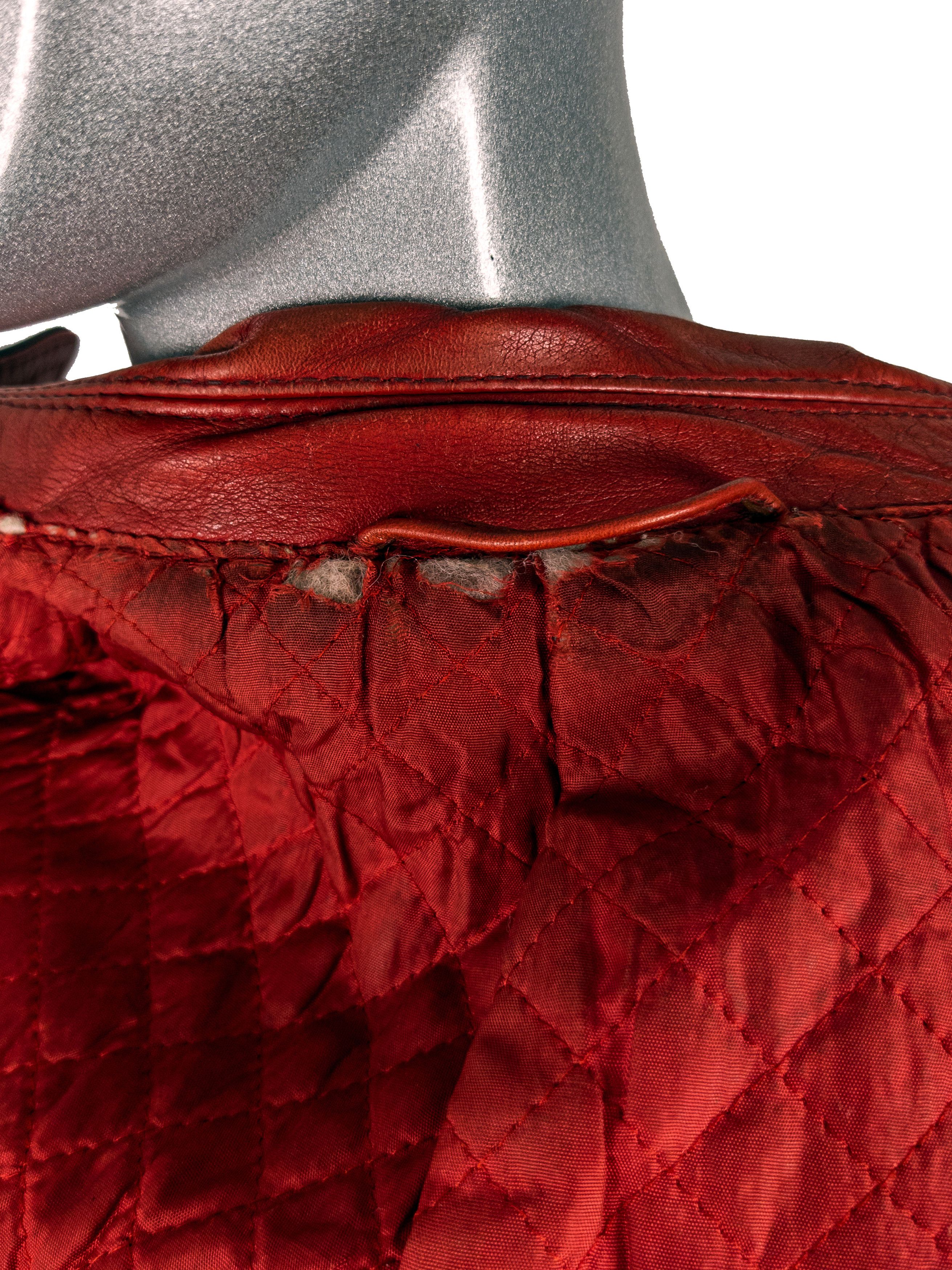 Vintage Vintage 70s Red Leather Motorcycle Biker Jacket Harro Size US L / EU 52-54 / 3 - 20 Thumbnail
