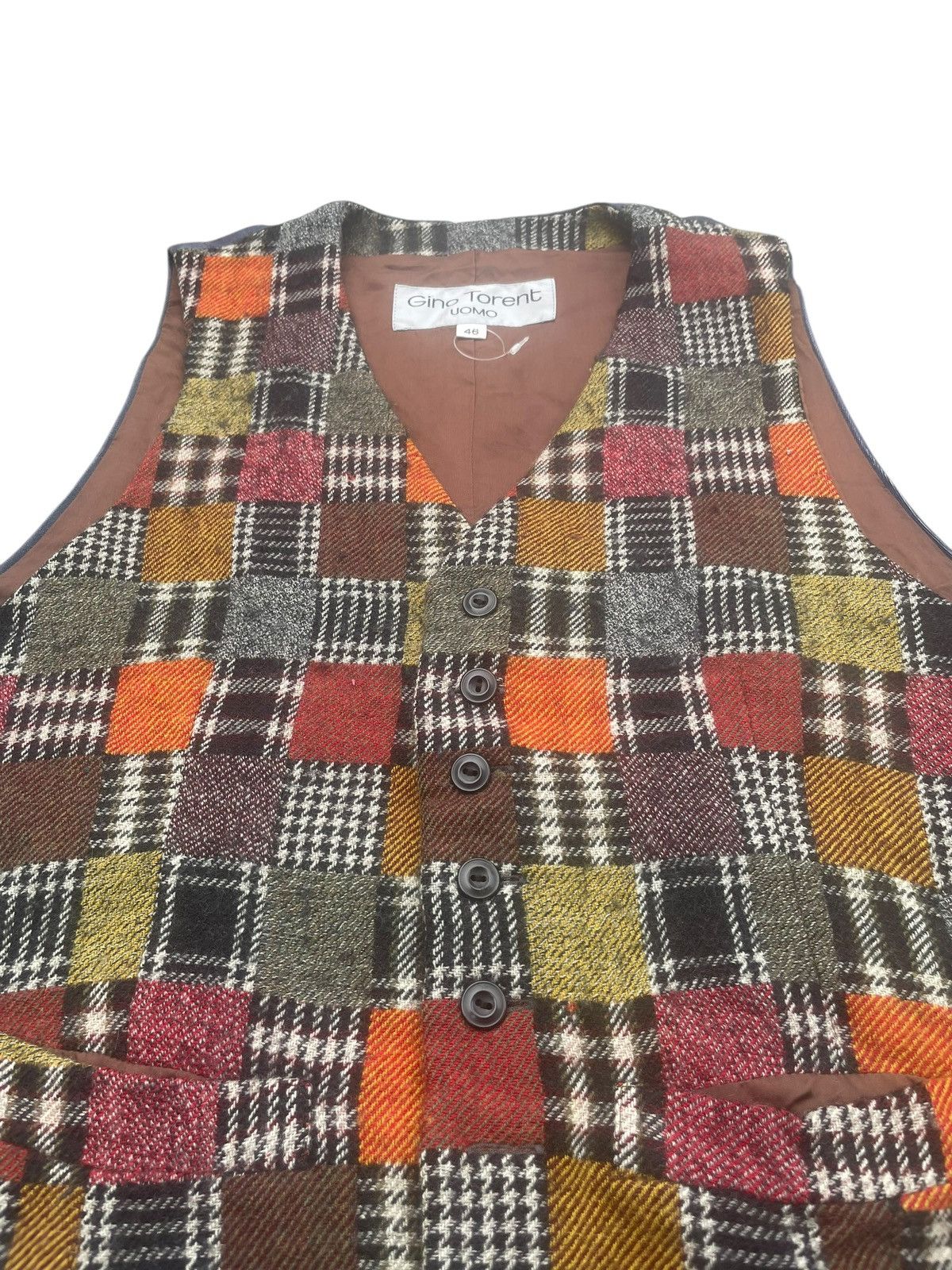 Japanese Brand Vintage Gino Torent Uomo Checkered Vest Size US M / EU 48-50 / 2 - 3 Thumbnail