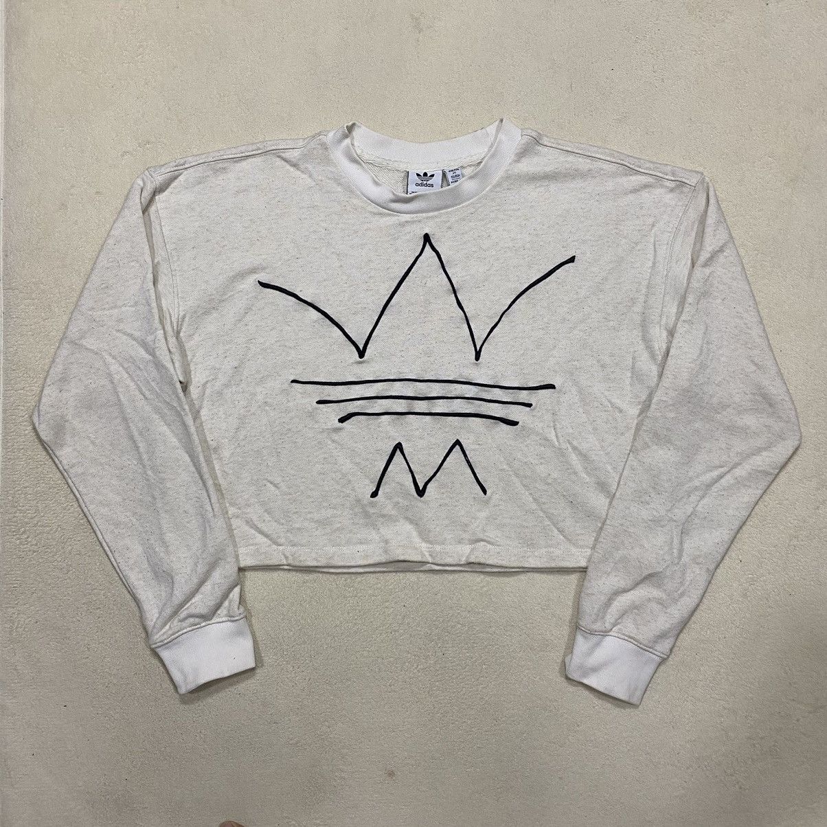 Adidas ADIDAS Embroidered Trefoil Logo Cropped Sweatshirt Size S / US 4 / IT 40 - 1 Thumbnail