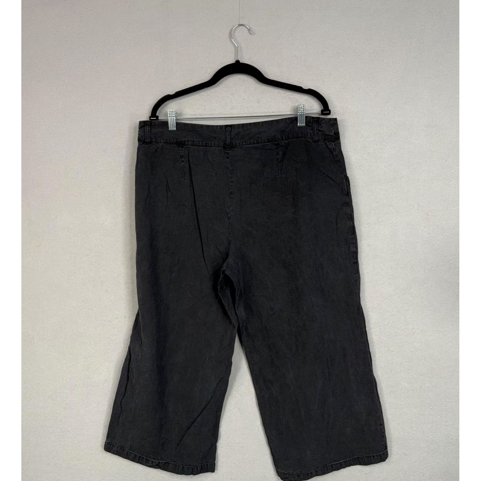 AVEC LES FILLES Avec Les Filles Pants Womens 14 Gray Lyocell Wide Leg Capri Cropped Pockets Boho 90s Style Mens Women Girls Size 36" / US 14 / IT 50 - 4 Thumbnail
