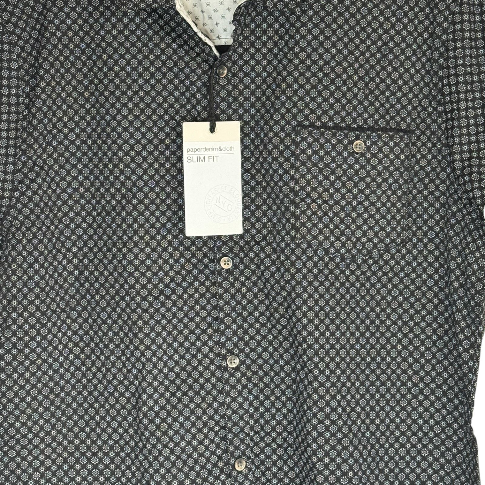 Paper Denim & Cloth Paperdenim & Cloth Slim Fit Shirt XL Black White Geometric Size US L / EU 52-54 / 3 - 2 Thumbnail