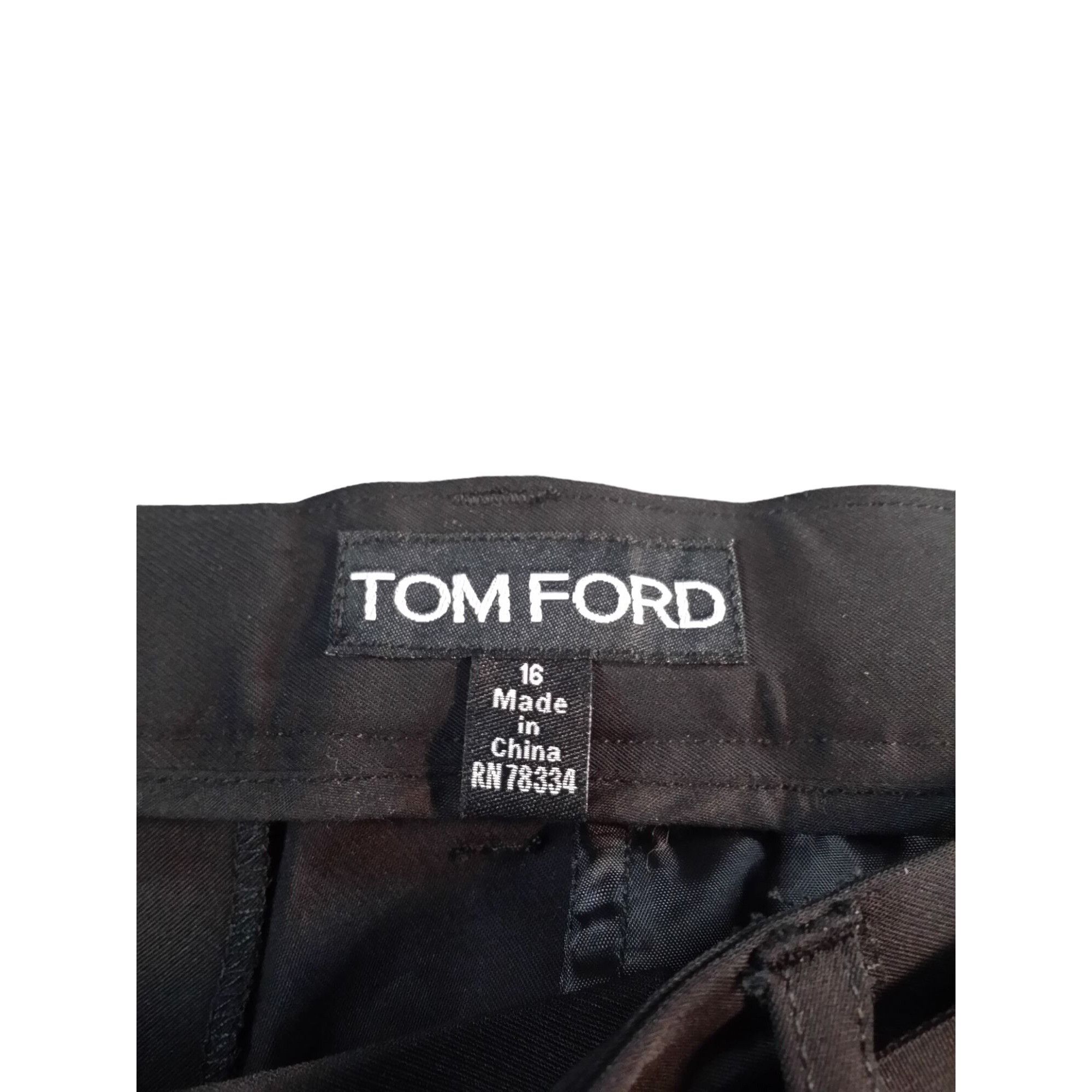 Tom Ford Tom Ford Trouser Dress Pants Women Sz 16 Black Raw Hem Belt Size 38" / US 16 / IT 52 - 6 Thumbnail