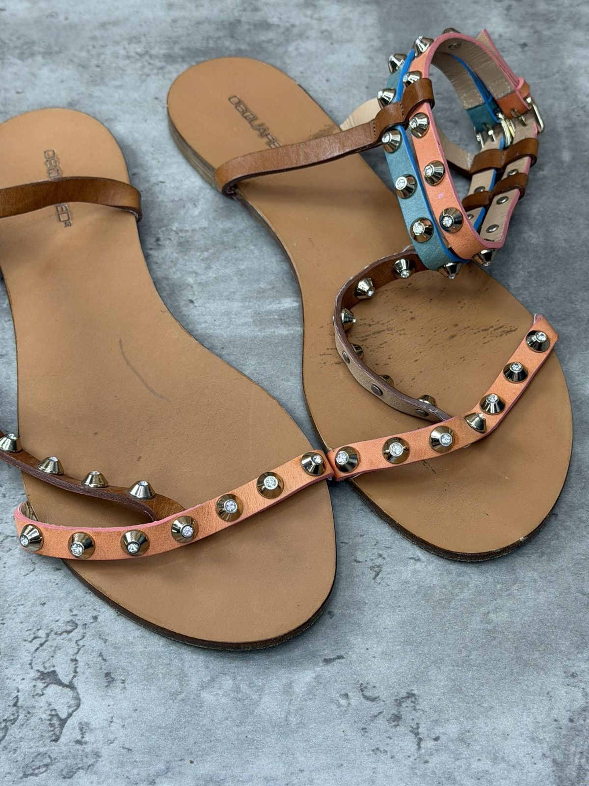 Dsquared2 Dsquared2 Studded Gladiator Leather Sandals EU 40 Size US 10 / IT 40 - 4 Thumbnail