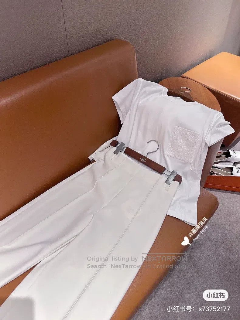 Hermes Hermes Beige Wide Leg Pants Size 25" / US 0 / IT 36 - 7 Thumbnail