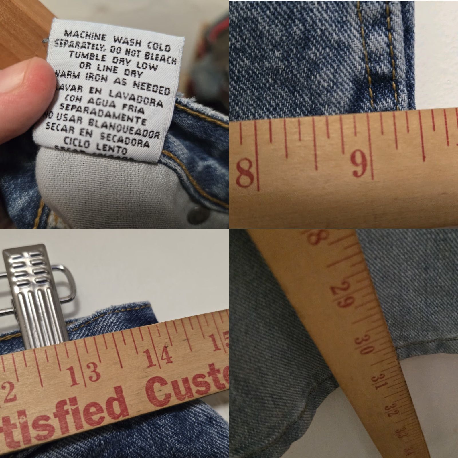 Vintage VINTAGE LEI Jeans Women Size 7 Flared Low Rise Bell Bottom 90s Blue Denim Shirt? Size 28" / US 6 / IT 42 - 8 Thumbnail