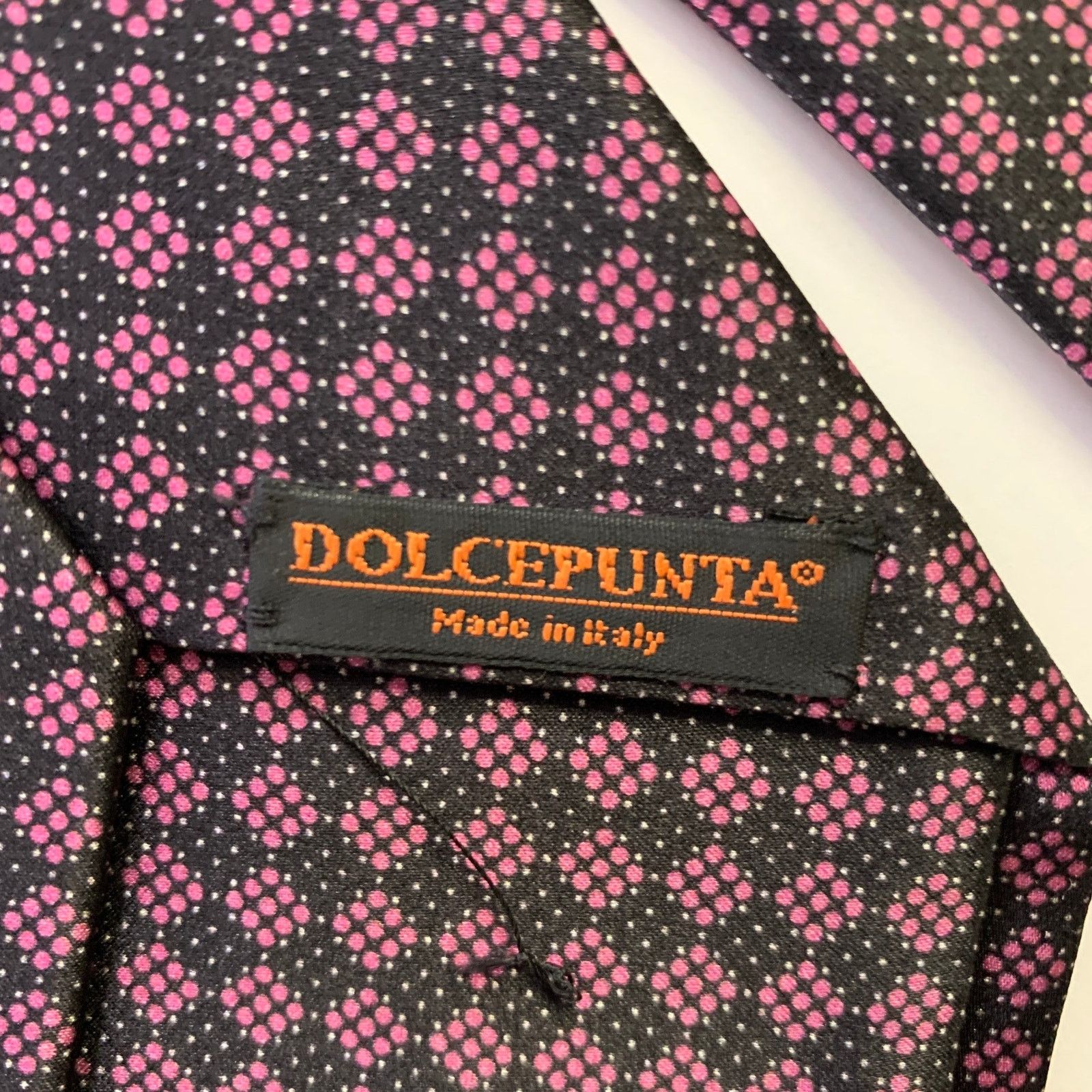 Dolcepunta DOLCEPUNTA Pink Black Checkered Silk Tie Size ONE SIZE - 3 Thumbnail