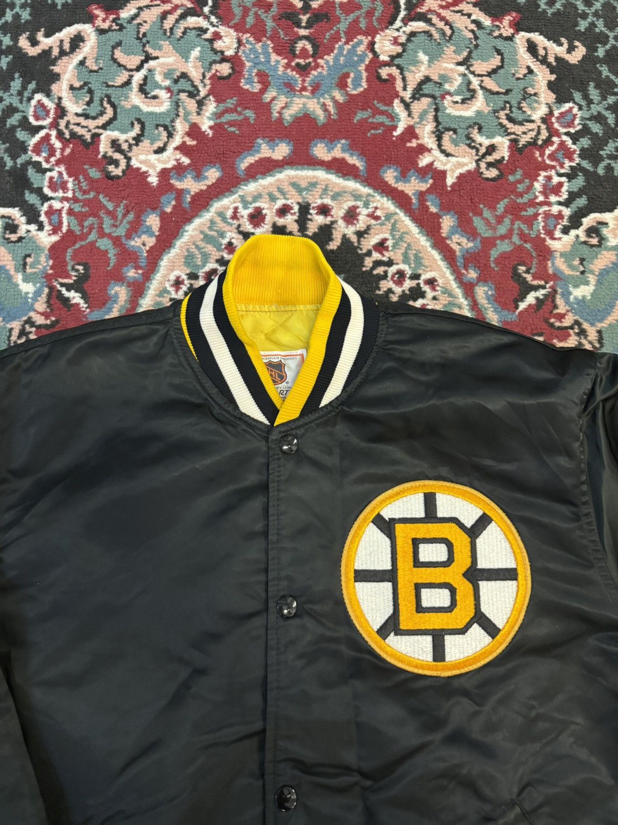 NHL × Starter × Vintage Vintage 90’s Boston Bruins Satin Starter Jacket Size US L / EU 52-54 / 3 - 3 Thumbnail
