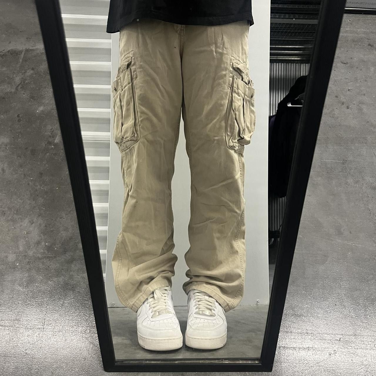 Japanese Brand × Vintage Vintage Y2K/2000s Baggy Khaki Cargo Pants! Size US 34 / EU 50 - 1 Thumbnail