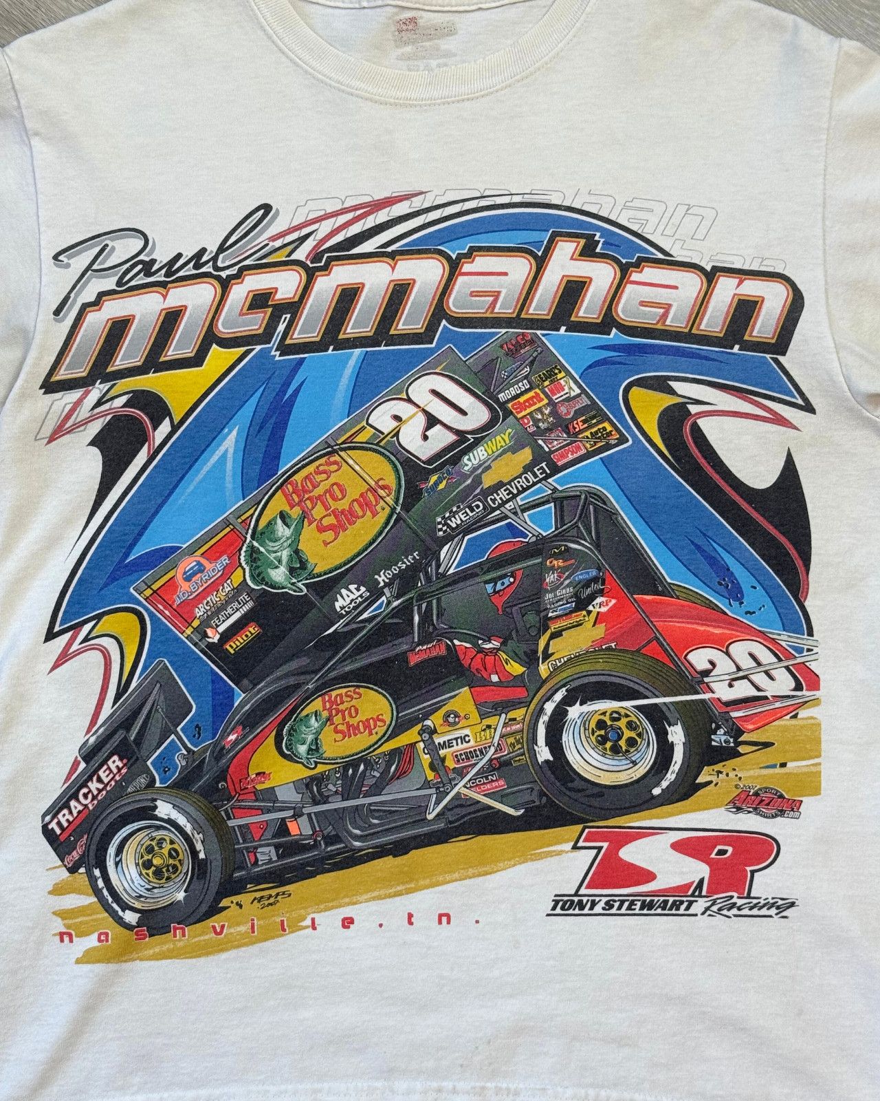 Vintage Rare 2007 Signed Paul McMahan Sprint Car Racing TShirt Small Size US S / EU 44-46 / 1 - 3 Thumbnail