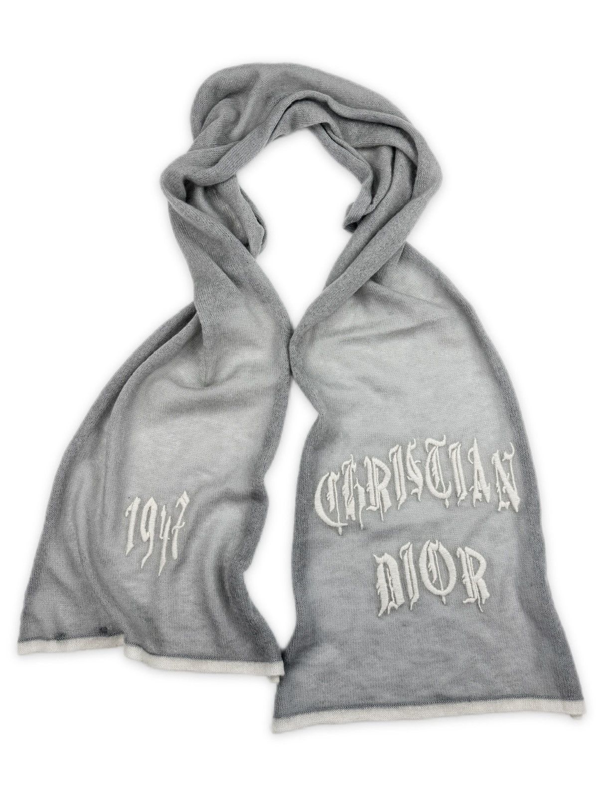 Dior SS02 Dior ‘Christian Dior’ Gothic 1947 Mohair Grey Scarf Size ONE SIZE - 1 Thumbnail