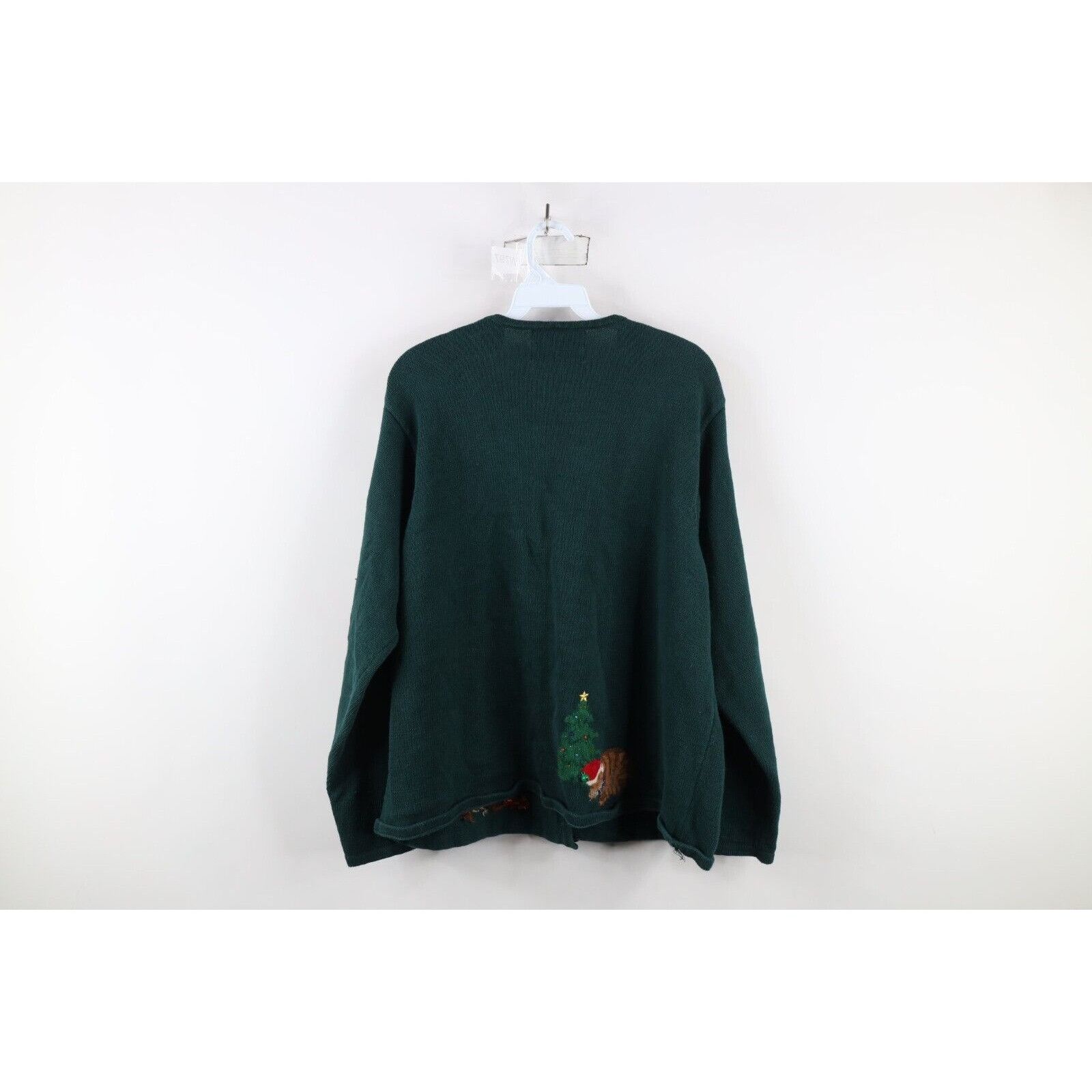 Vintage Vintage Y2K 2001 Christmas Cat Bells Knit Cardigan Sweater Size 3XL / US 20-22 - 14 Thumbnail