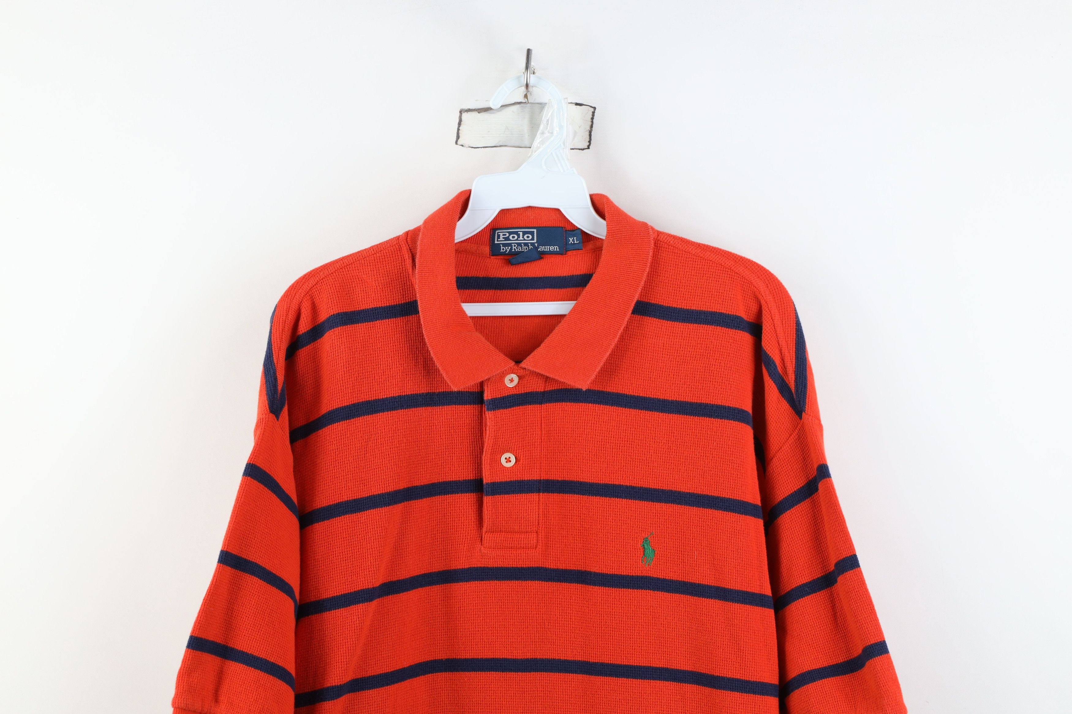 Ralph Lauren Vintage 90s Ralph Lauren Thermal Knit Golf Polo Shirt Size US XL / EU 56 / 4 - 2 Thumbnail