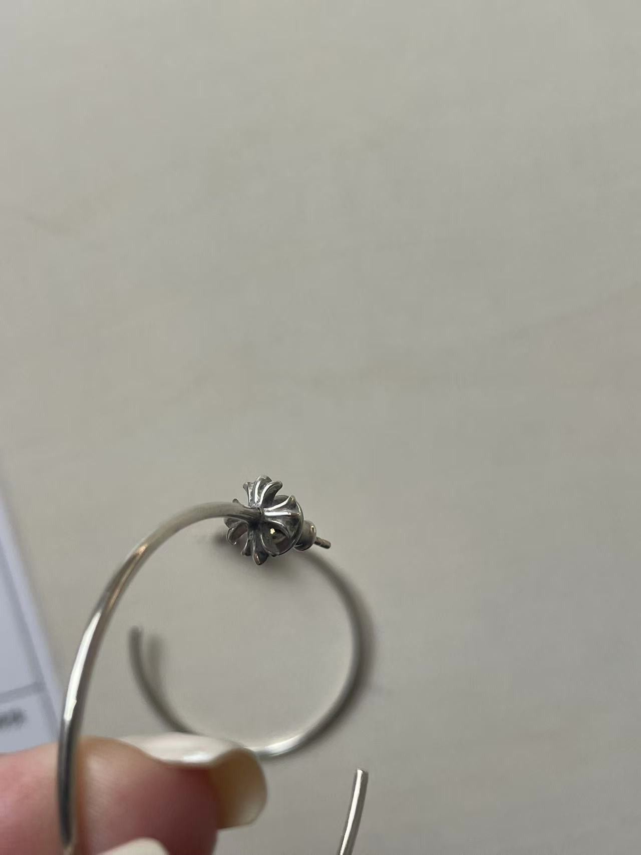 Chrome Hearts Chrome Hearts Silver Cross Earring Hoop Size ONE SIZE - 7 Thumbnail