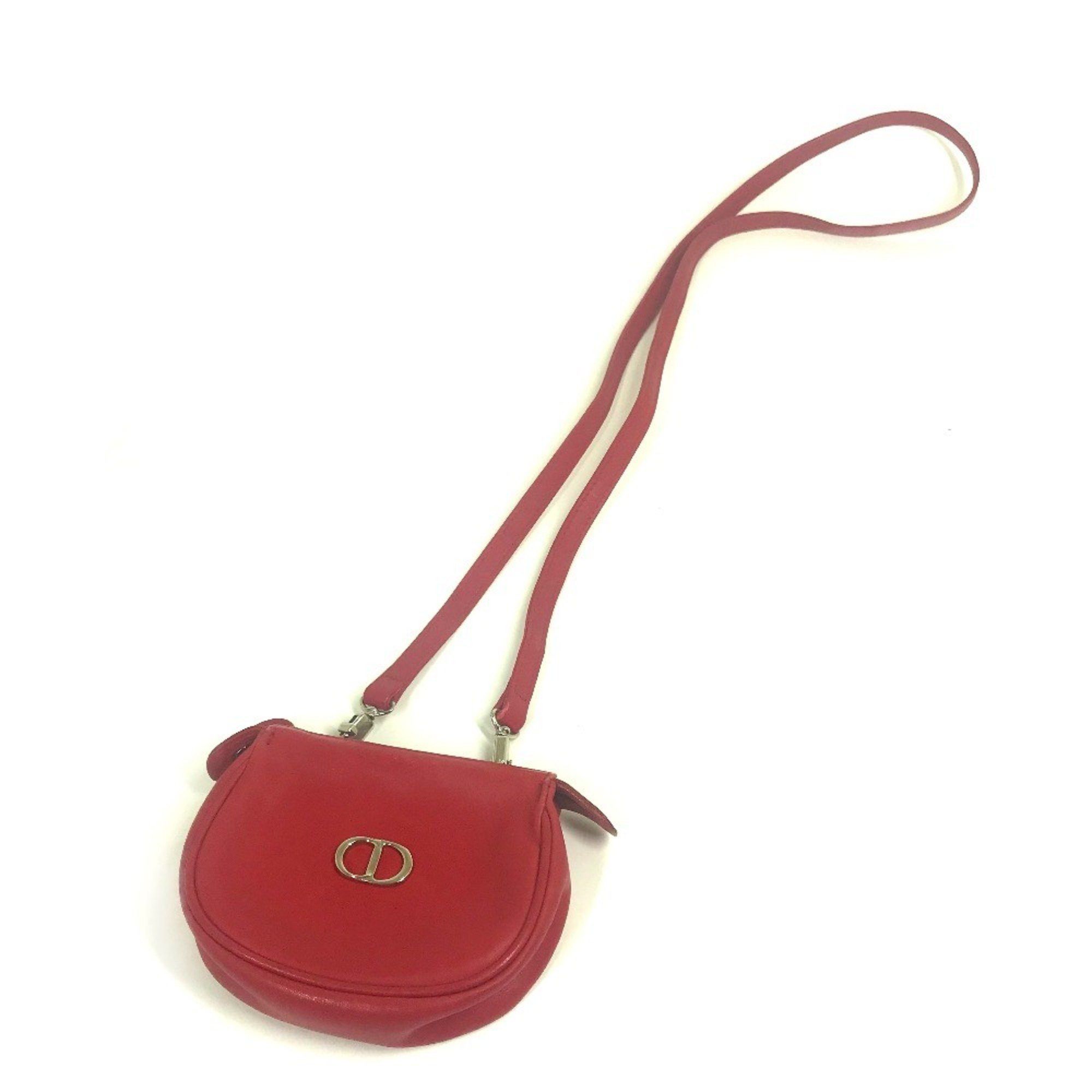 Dior Christian CHRISTIAN DIOR CDHardware Bag Crossbody Shoulder Bag Red SilverHardware Size ONE SIZE - 1 Thumbnail