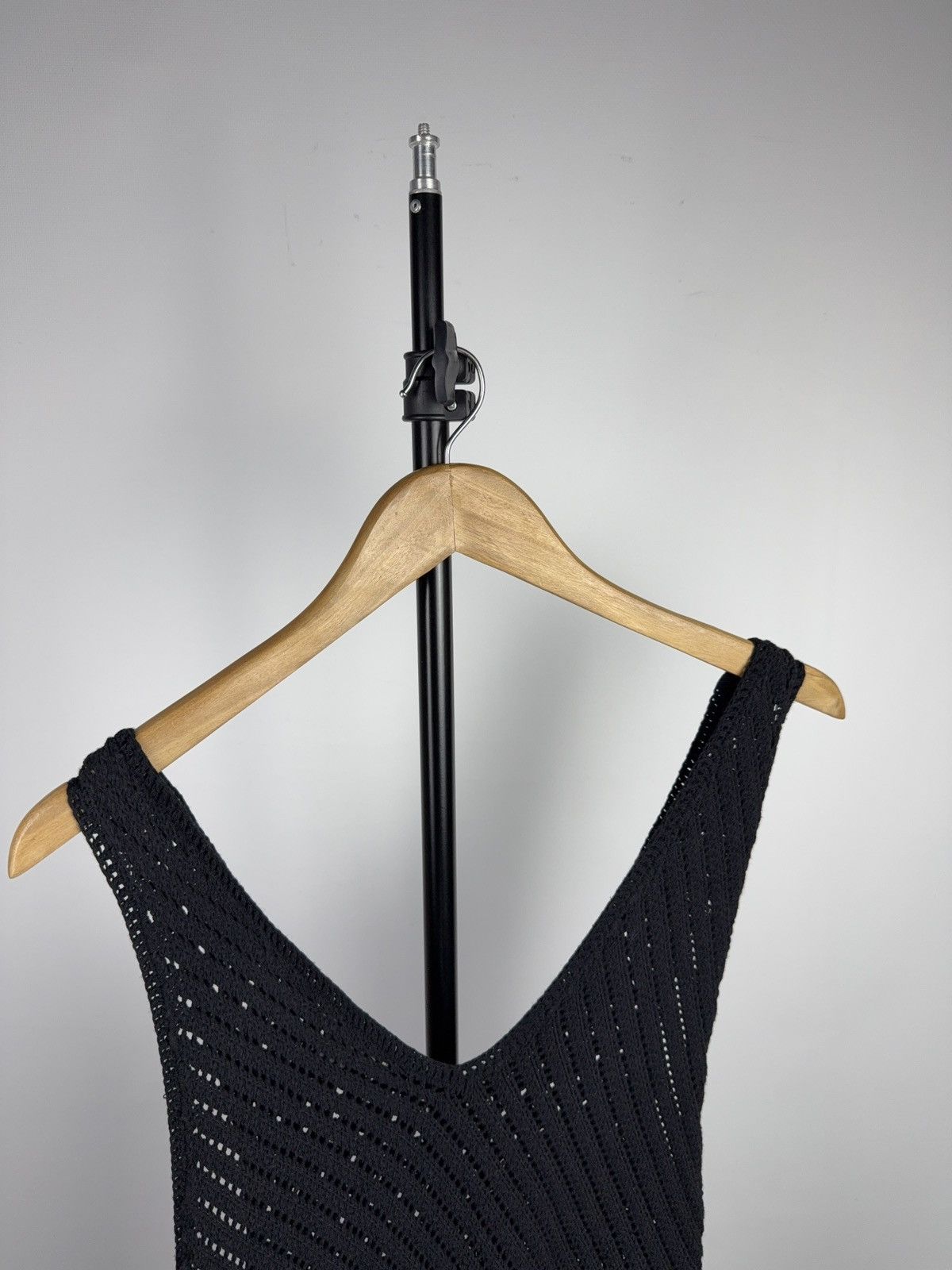 Armani Exchange Armani Exchange Black Knit Crochet Asymmetric Tank Top Size S / US 4 / IT 40 - 11 Thumbnail