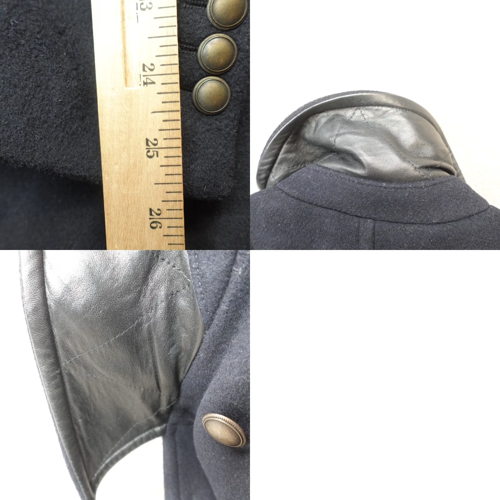The Kooples The Kooples Coat Pea Blue Wool Blend Double Breasted 38 Wool Navy Trim Mens Jacket Coat Size US XXS / EU 40 - 9 Thumbnail
