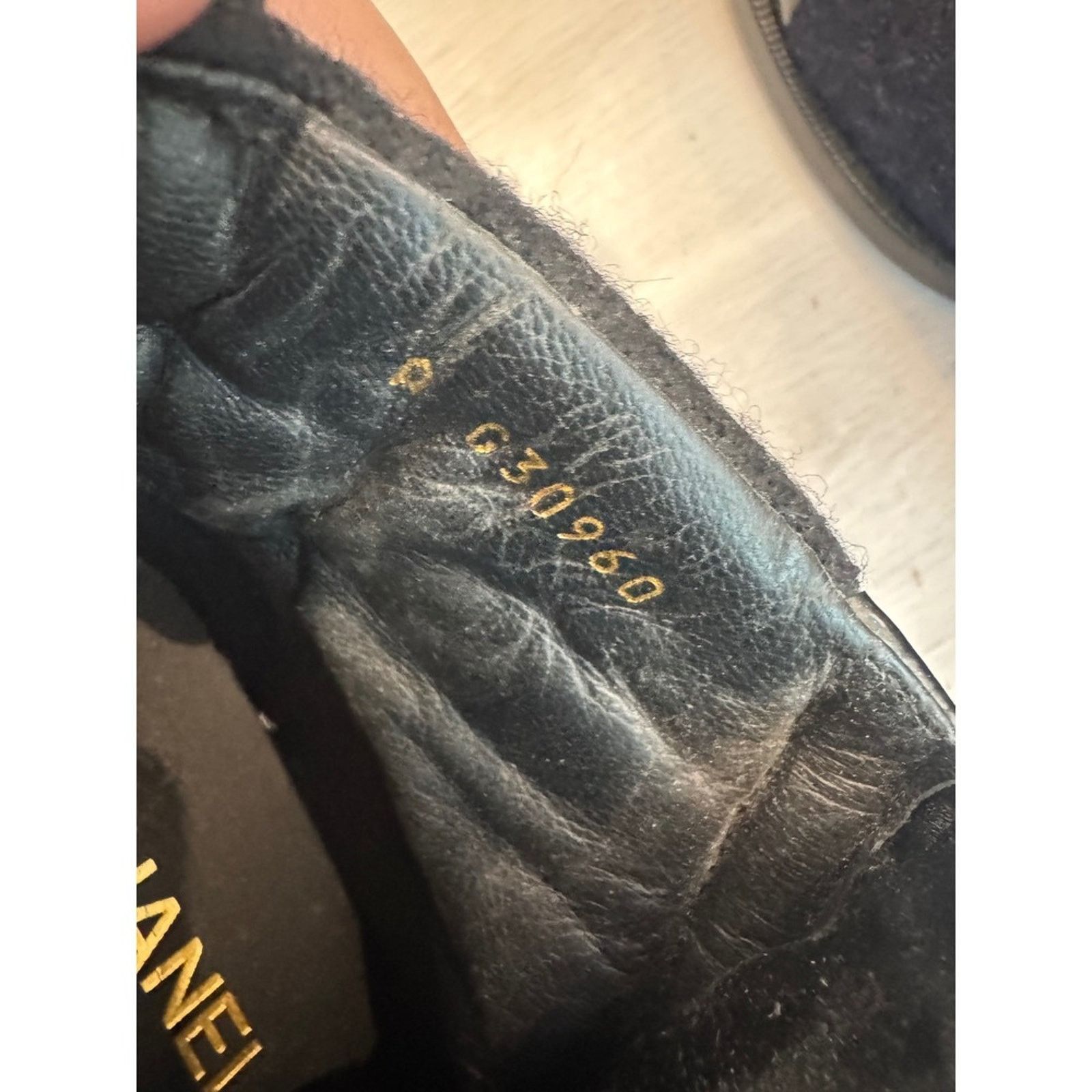 Chanel CHANEL Black Tweed Cap Toe Ankle Boots Gold Chain Size US 7.5 / IT 37.5 - 6 Thumbnail