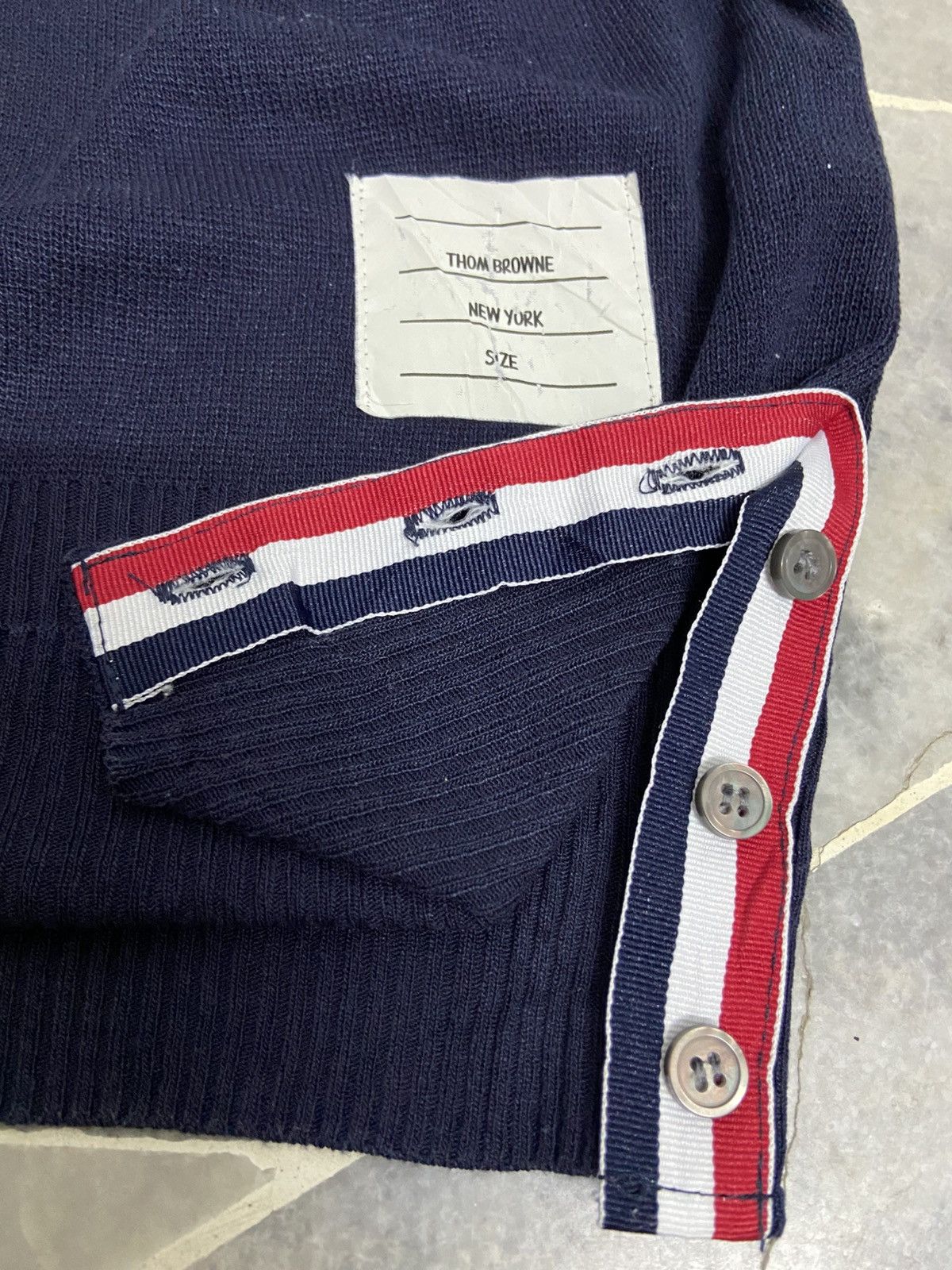 Thom Browne Thom Browne Navy Cashmere 4-bar Short Sleeve Tee Size US L / EU 52-54 / 3 - 6 Thumbnail