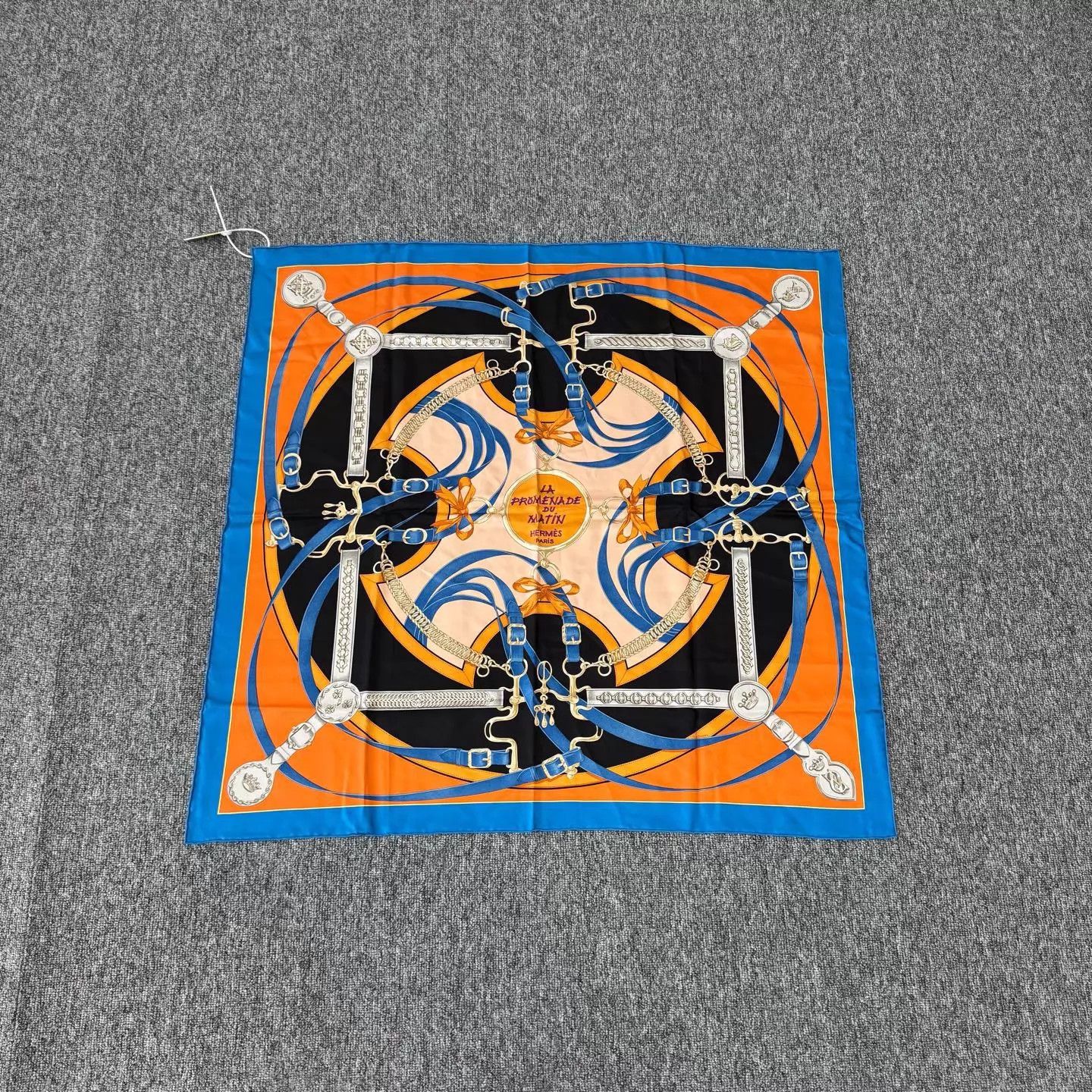 Hermes Hermes Blue Cavalcade Silk Scarf 99 New 90x90cm Size ONE SIZE - 1 Thumbnail