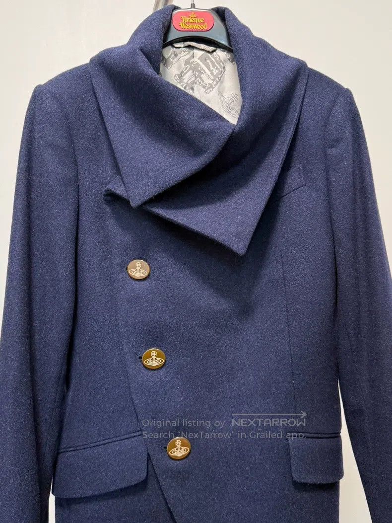 Vivienne Westwood Vivienne Westwood Men's line - Navy blue asymmetric wool c Size M / US 6-8 / IT 42-44 - 3 Thumbnail