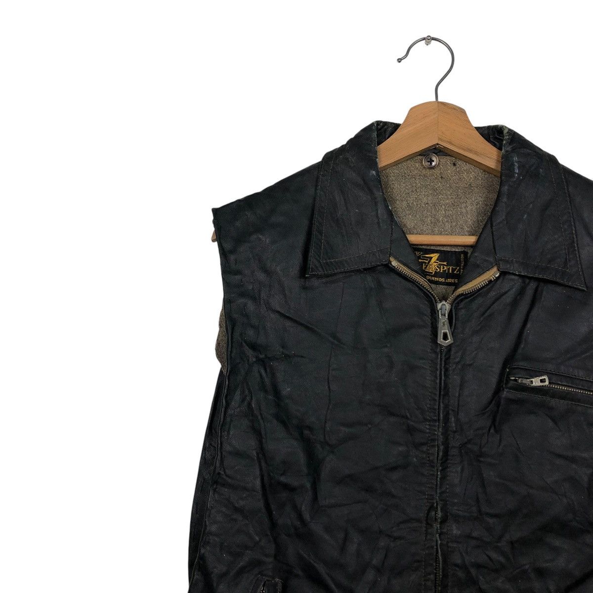 Genuine Leather 🔥VINTAGE 60’s BIKER VEST GENUINE LEATHER ZIMMERSPITZ WORKER Size US M / EU 48-50 / 2 - 9 Thumbnail