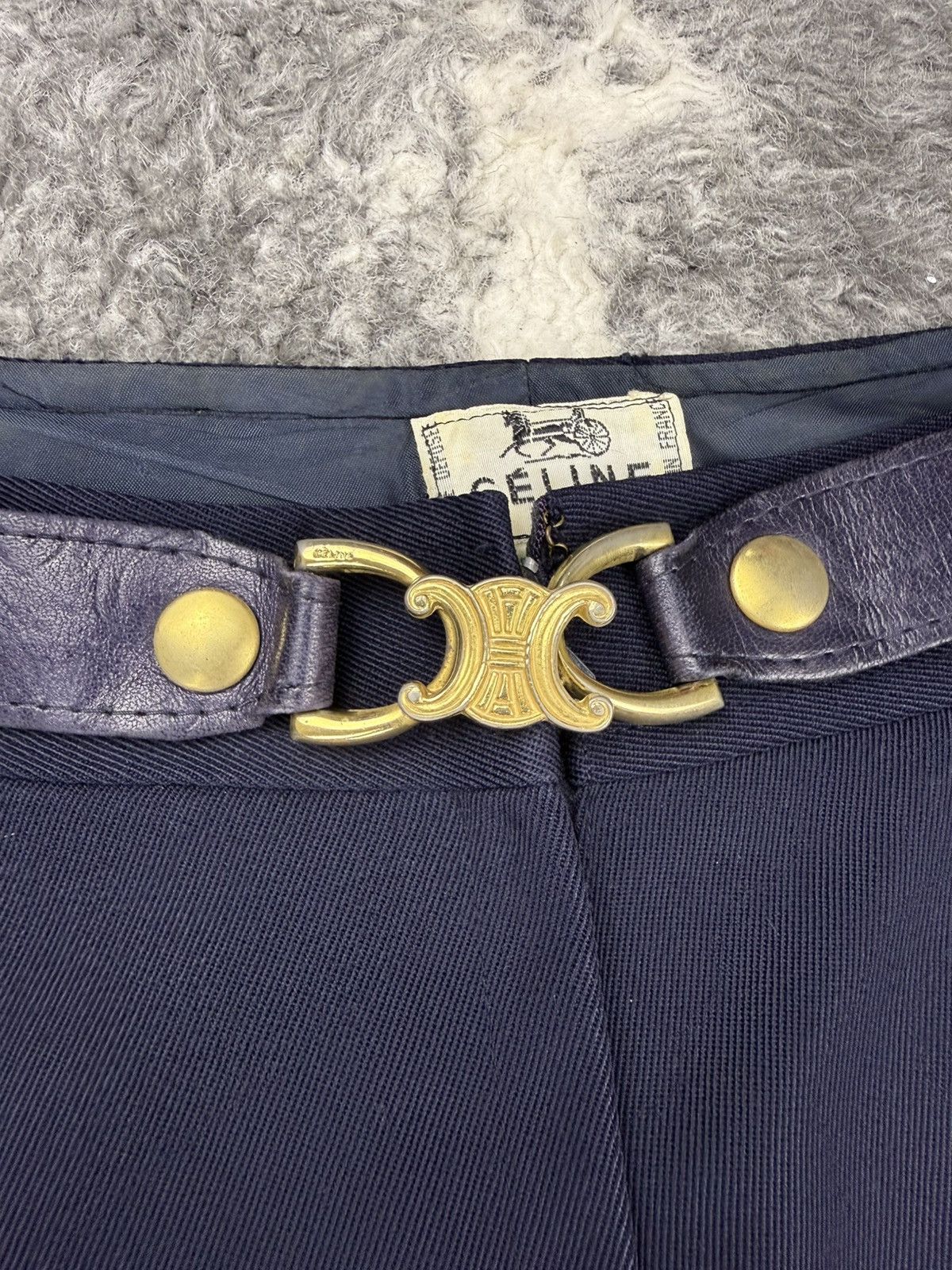 Celine Vintage CELINE Removable Belt Wool Trousers Pant Size 28" / US 6 / IT 42 - 4 Thumbnail