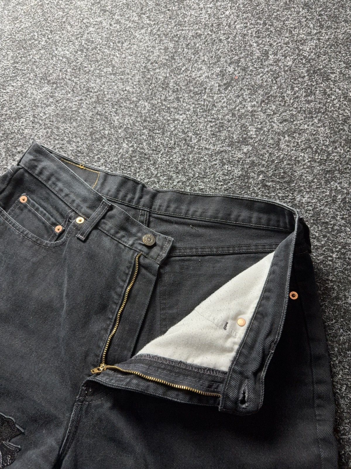 Vintage Vintage 90s Custom Chrome Hearts Style Cross Denim Jeans Size US 33 - 11 Thumbnail