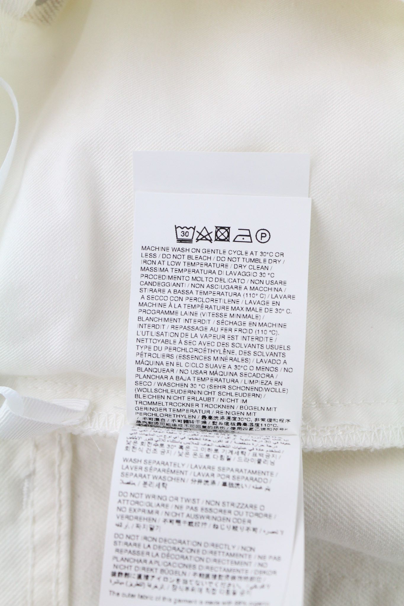 Off-White 90S LOGO W32 Straight Cotton Stretch Raw White 80237 Size US 32 / EU 48 - 8 Thumbnail